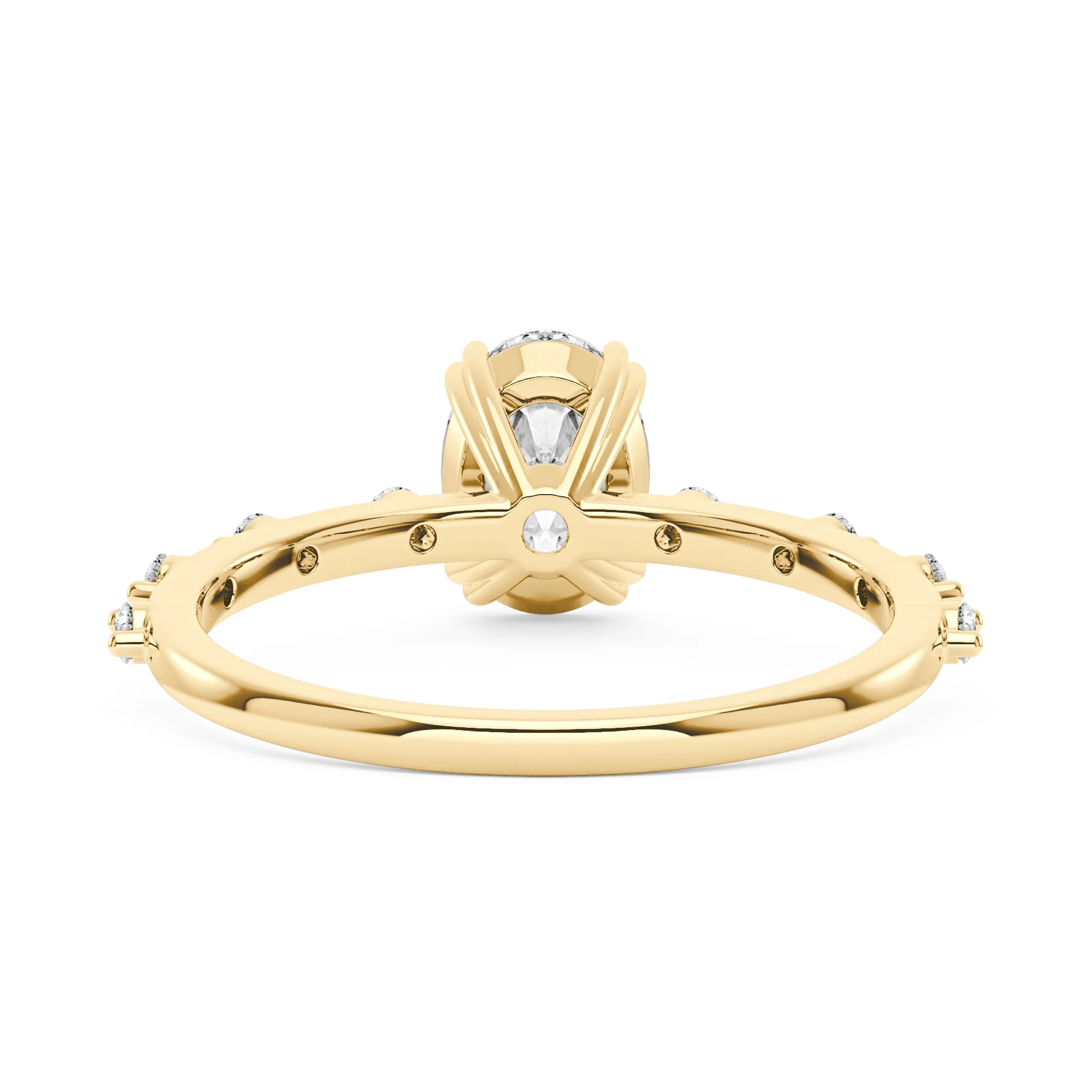 Oval Cut Moissanite Ring with Accented Stones - Image 6