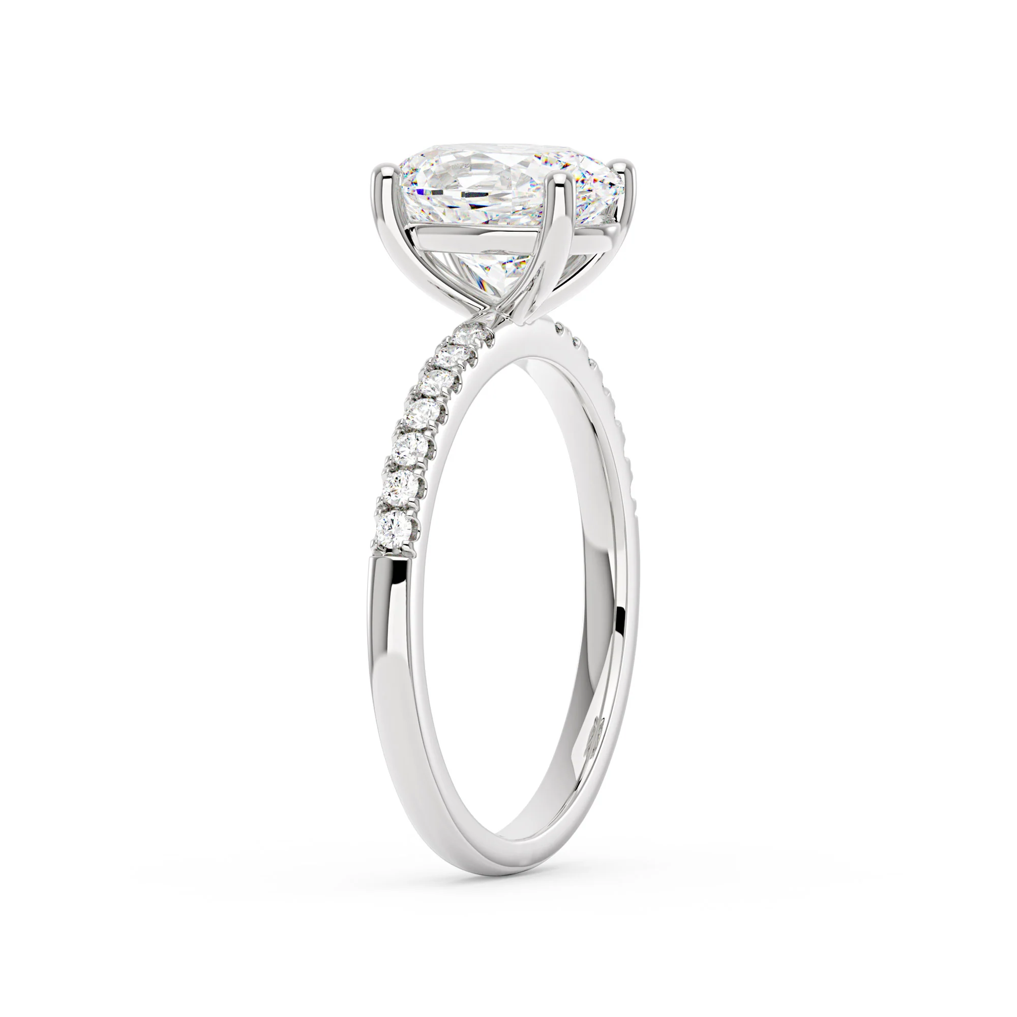 Oval Moissanite Pave Band Ring - Image 2
