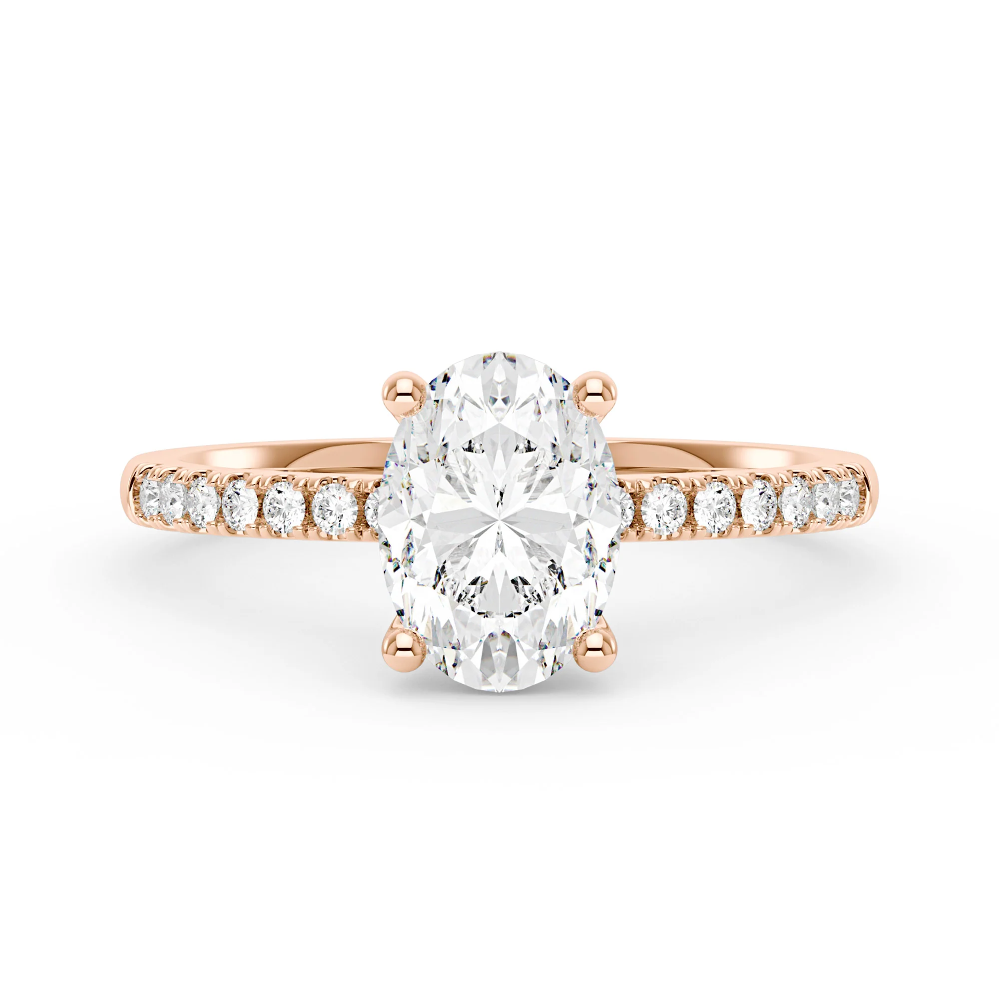 Oval Moissanite Pave Band Ring - Image 7