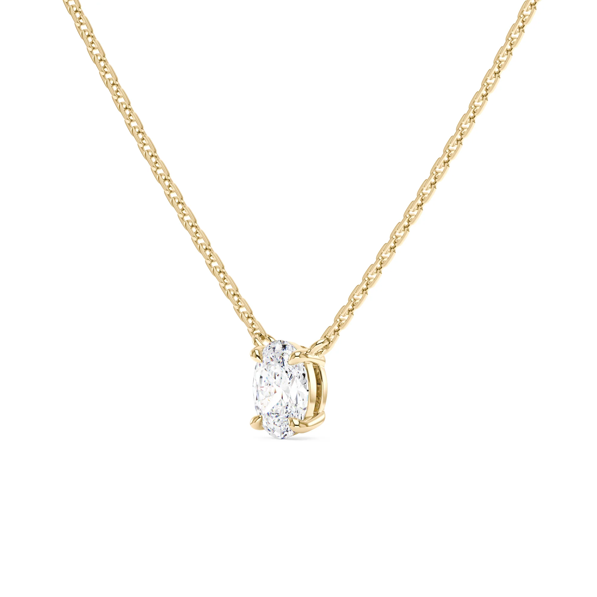 Oval Moissanite Pendant Necklace - Image 5
