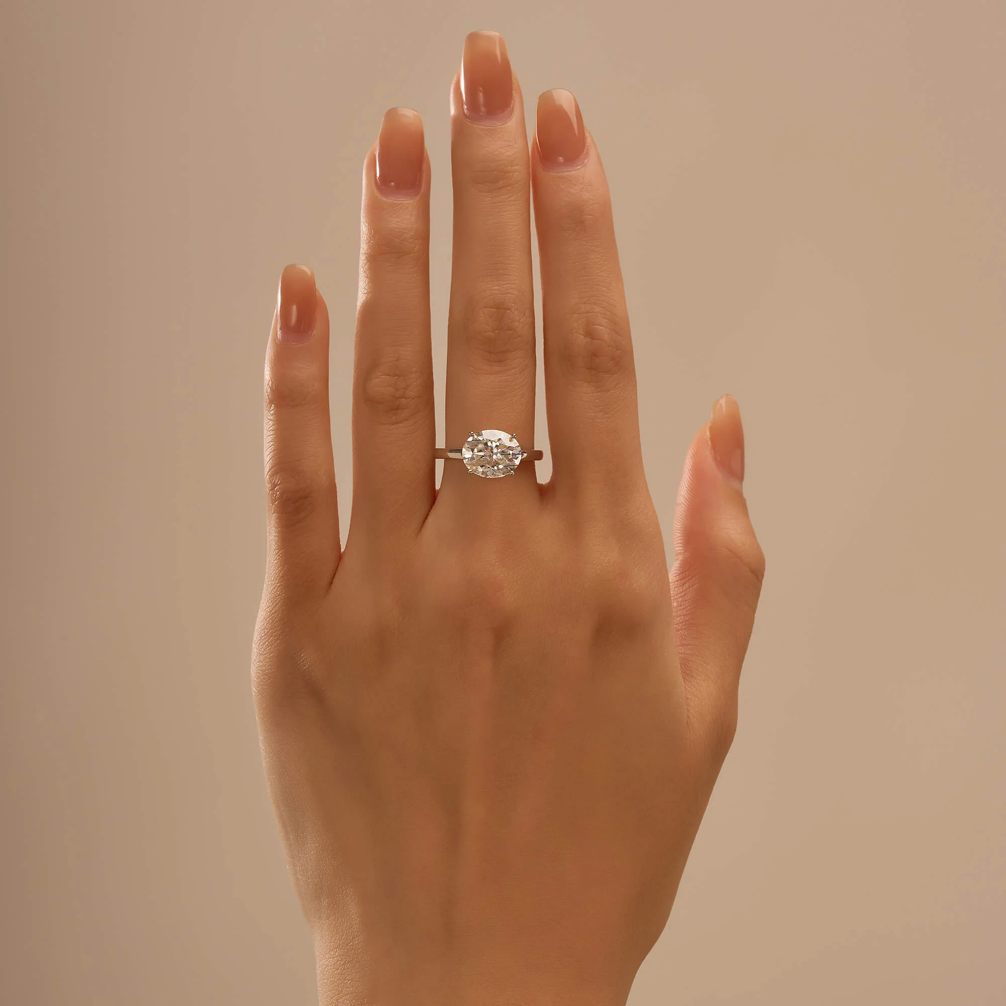 Oval Moissanite Solitaire Engagement Ring - Image 10