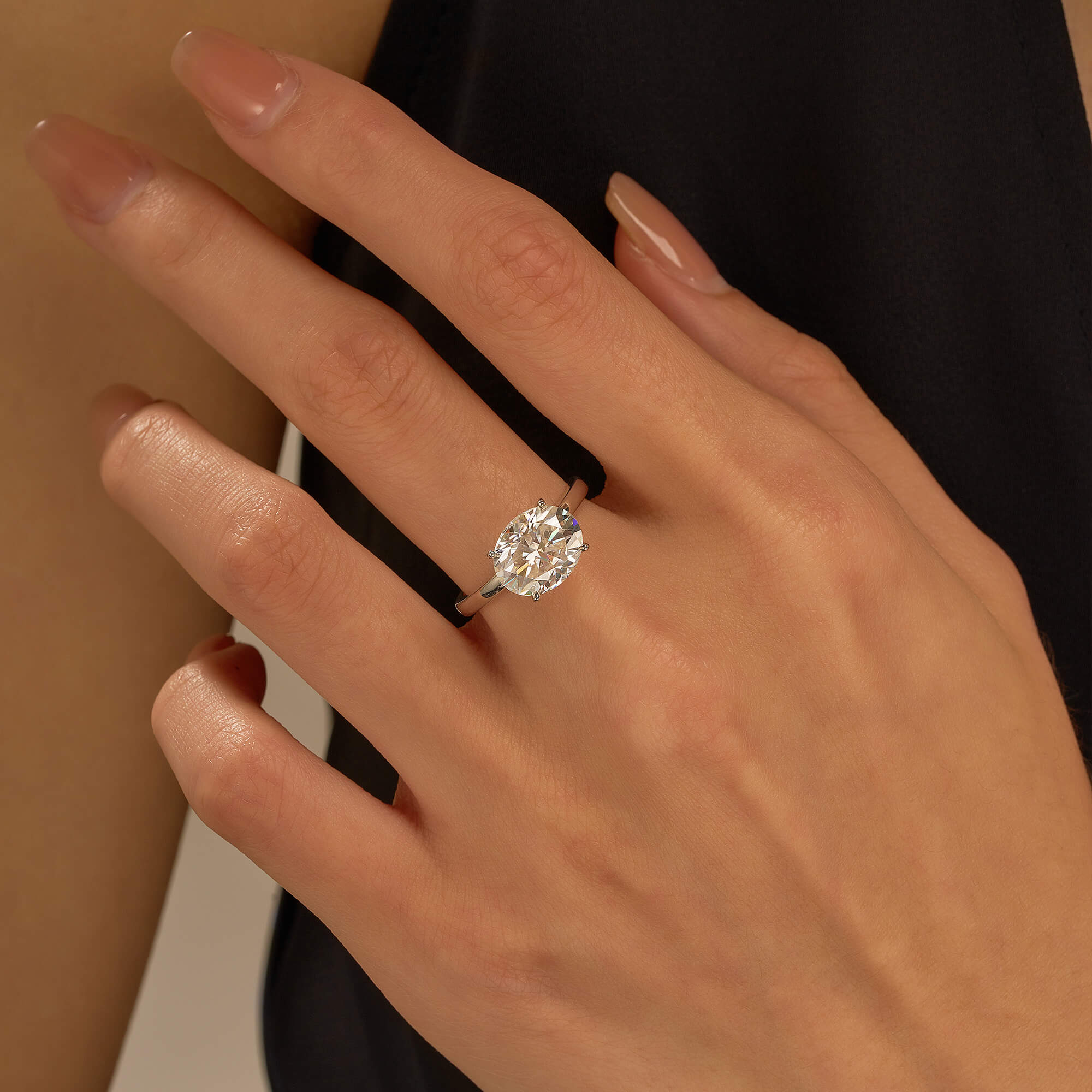 Oval Moissanite Solitaire Engagement Ring - Image 12