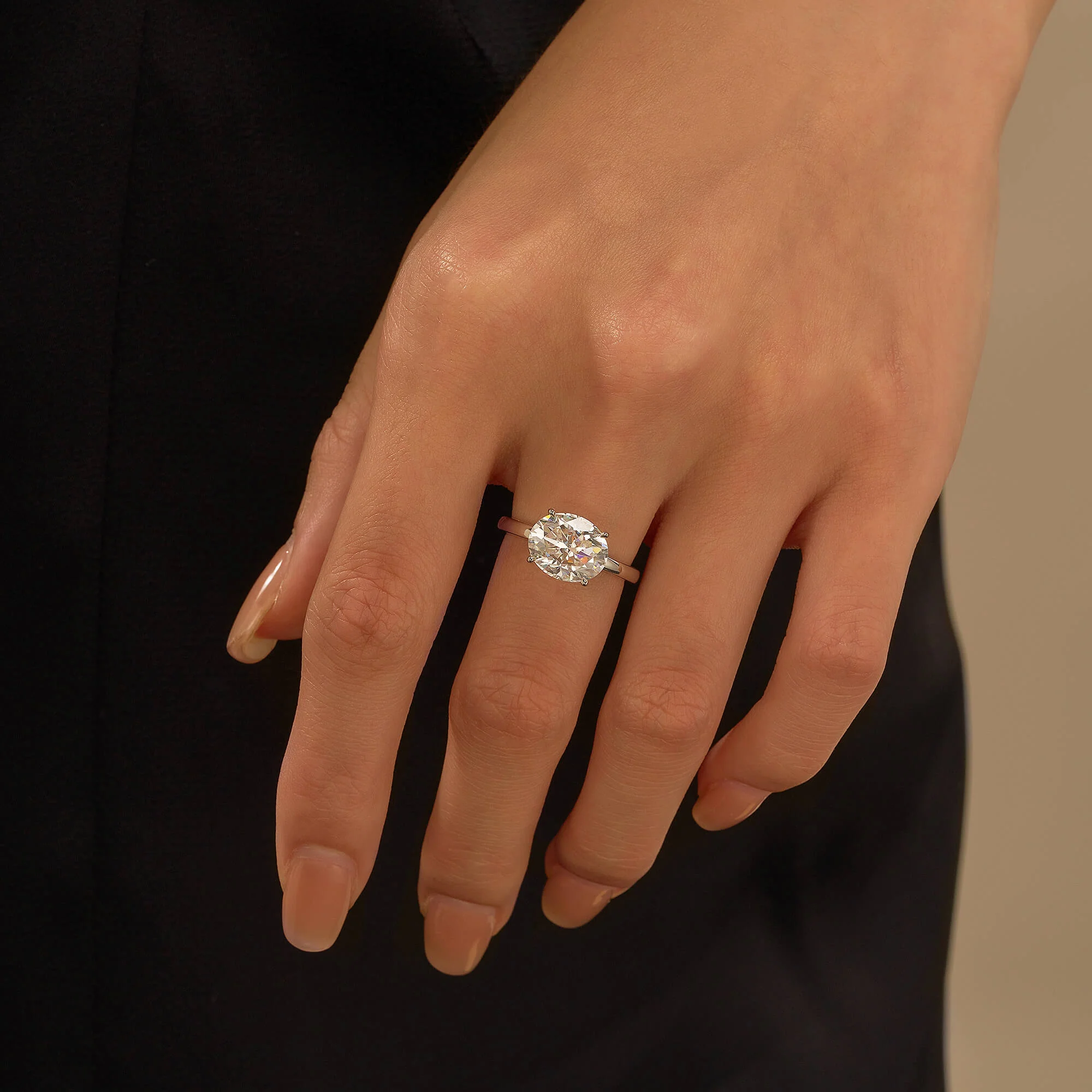 Oval Moissanite Solitaire Engagement Ring - Image 13