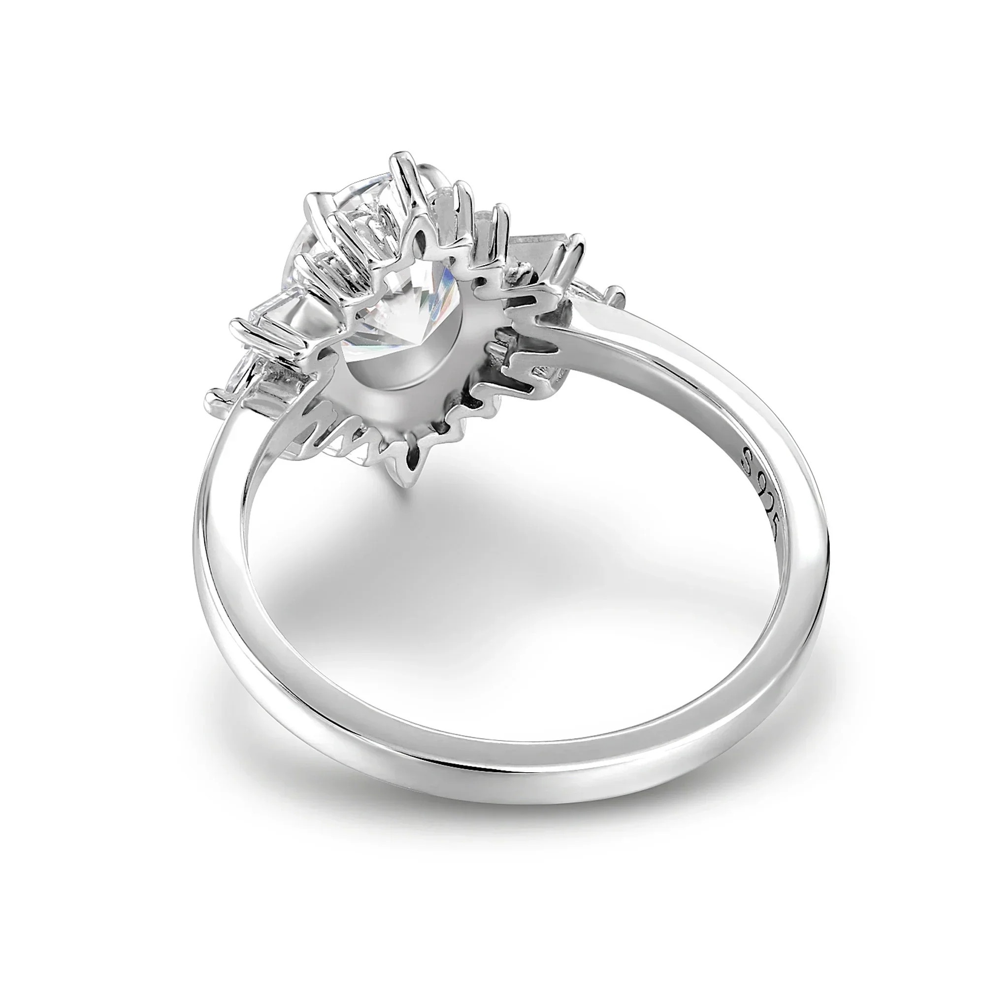 Oval Moissanite Cluster Ring - Image 3