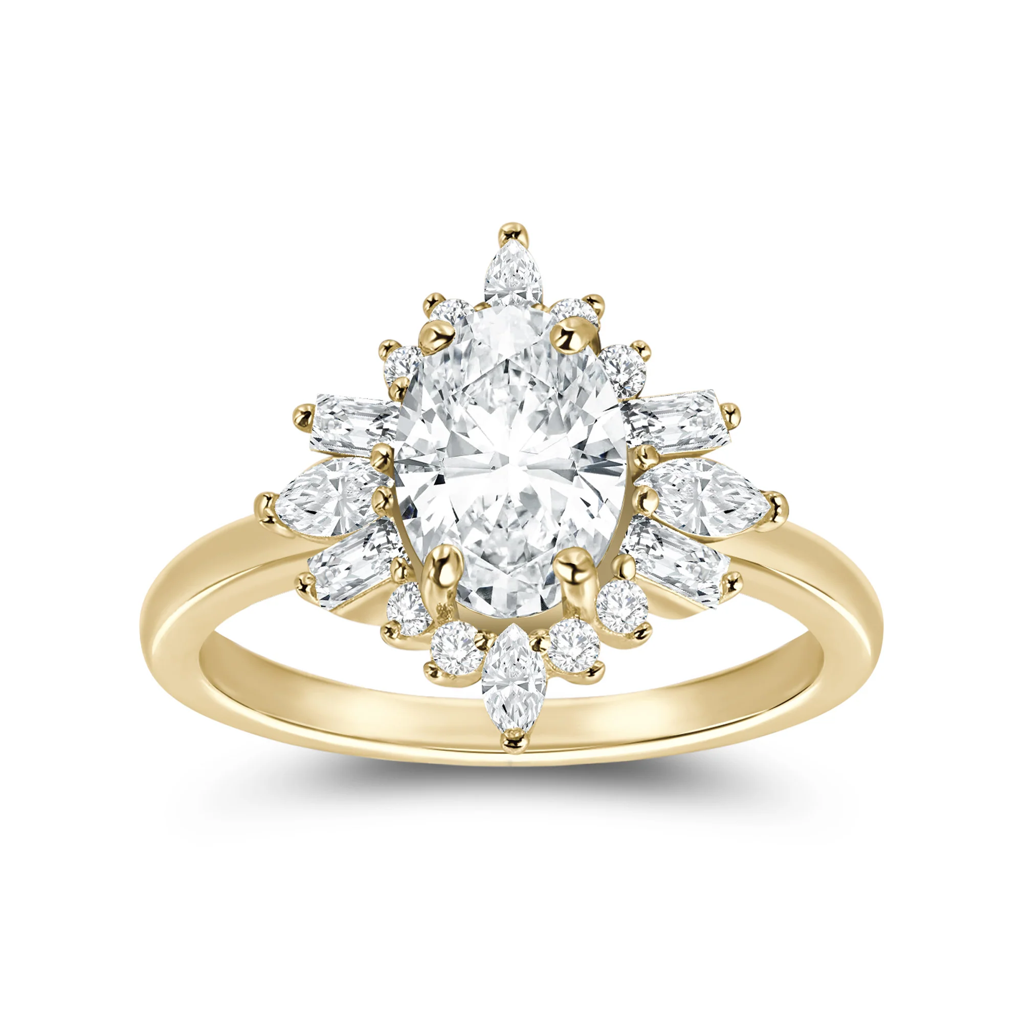Oval Moissanite Cluster Ring - Image 4
