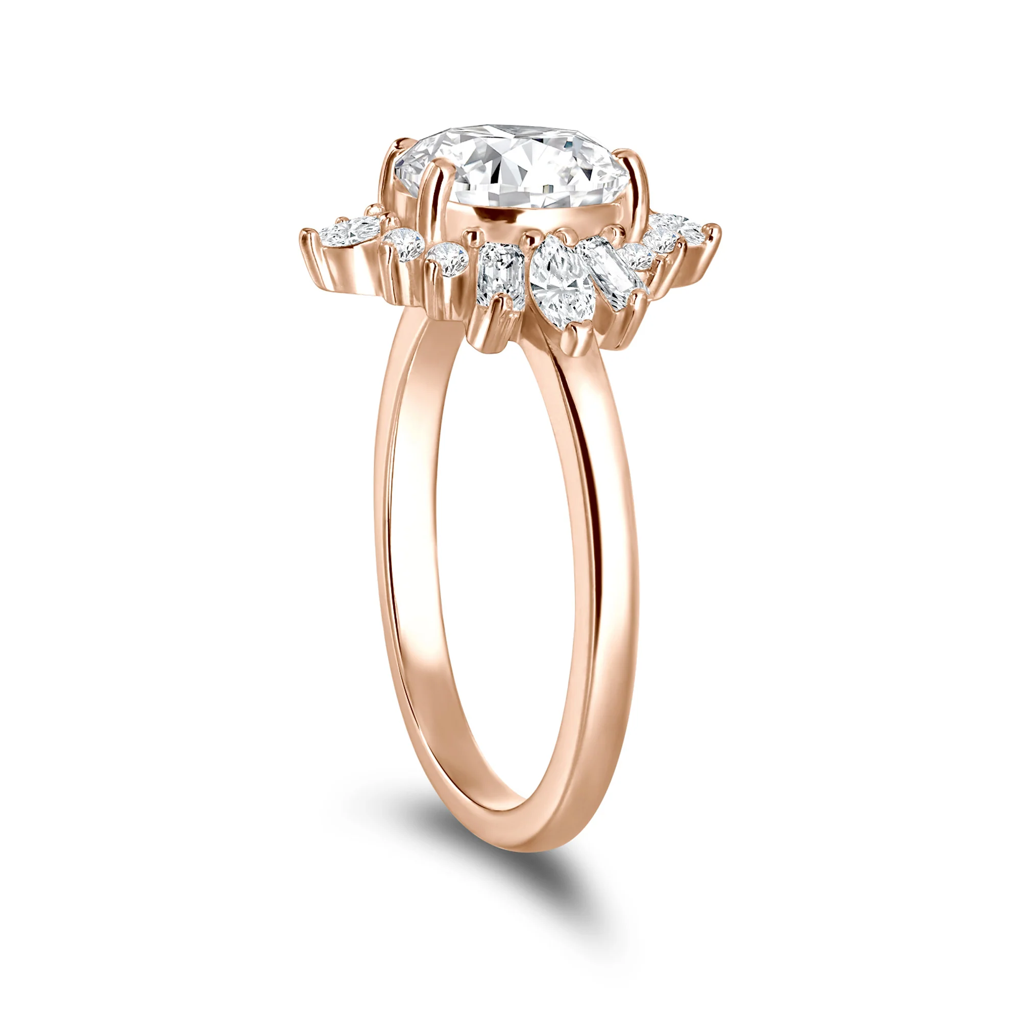 Oval Moissanite Cluster Ring - Image 8