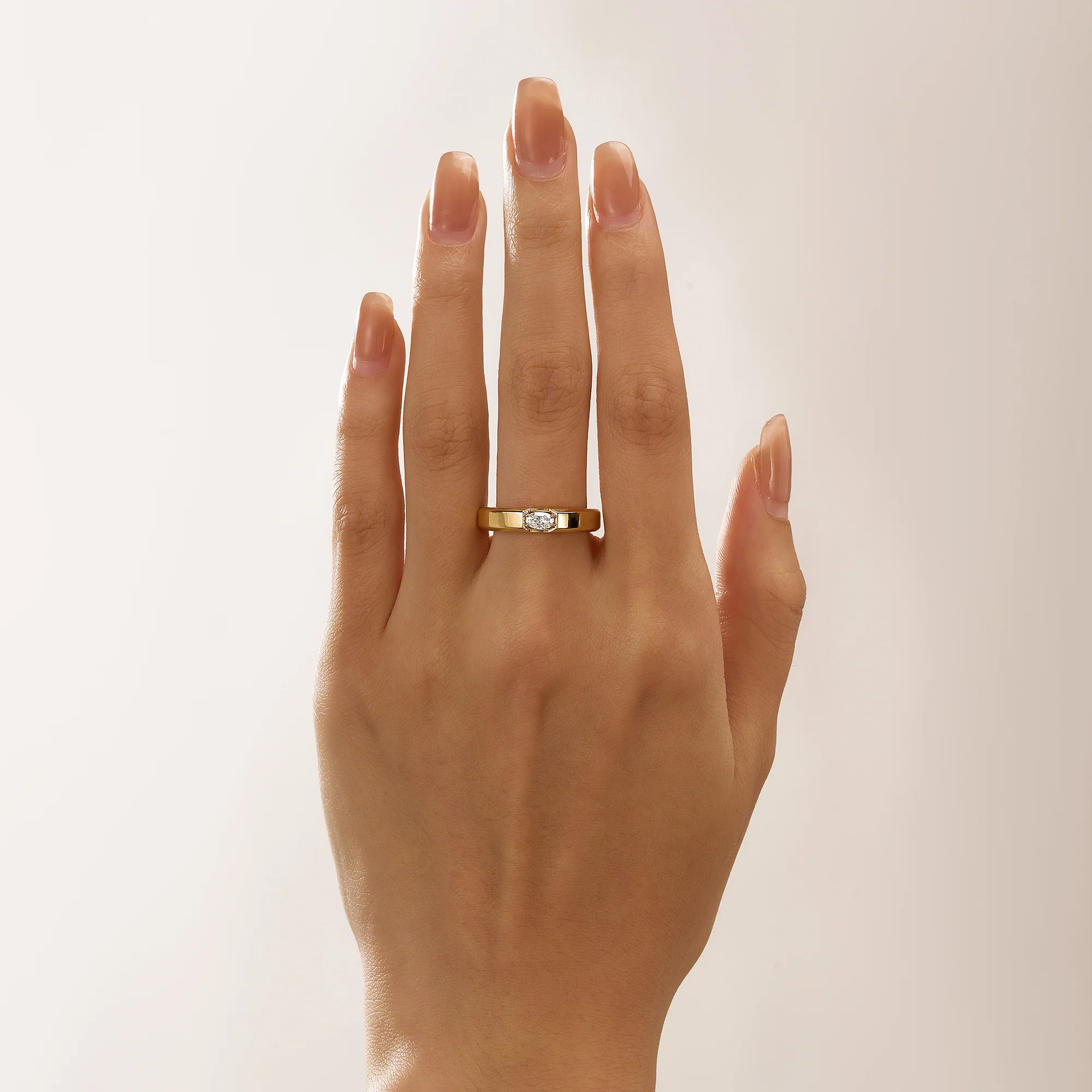 0.3 Carat Oval Moissanite Wedding Band Ring - Image 10