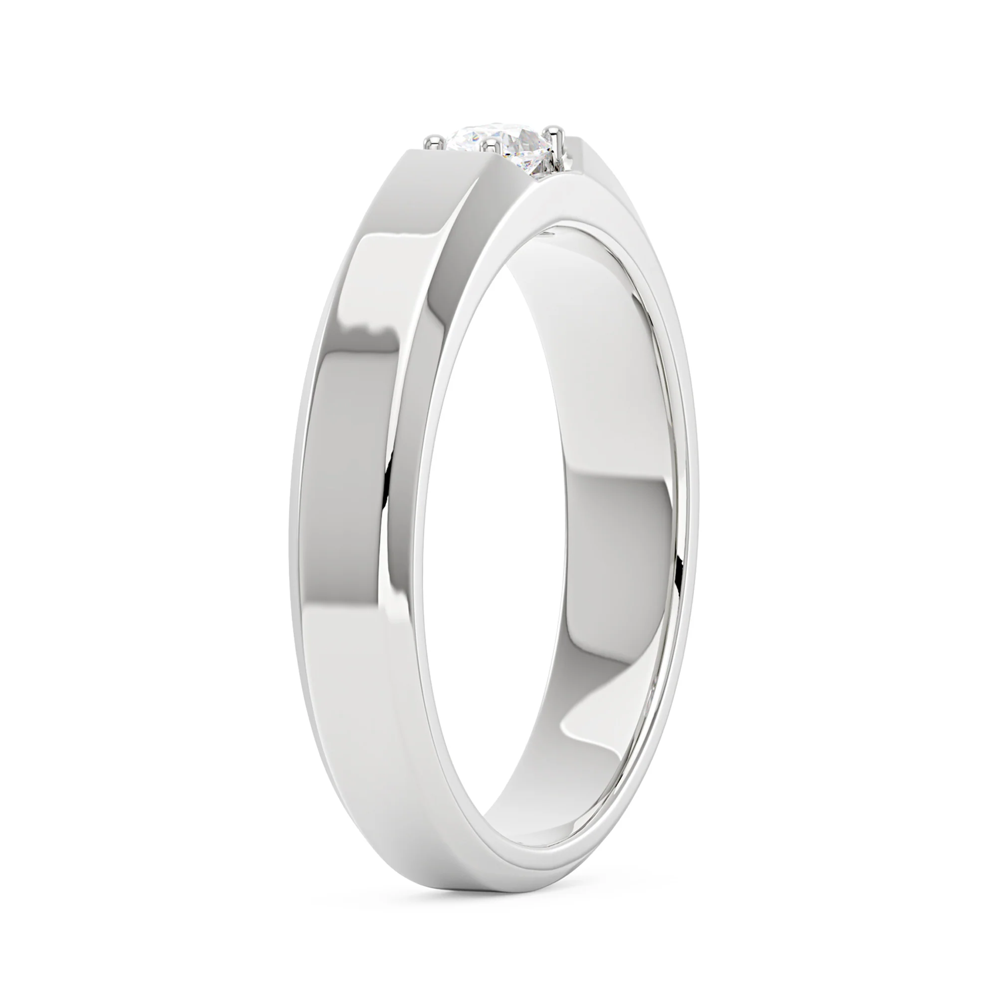 0.3 Carat Oval Moissanite Wedding Band Ring - Image 5
