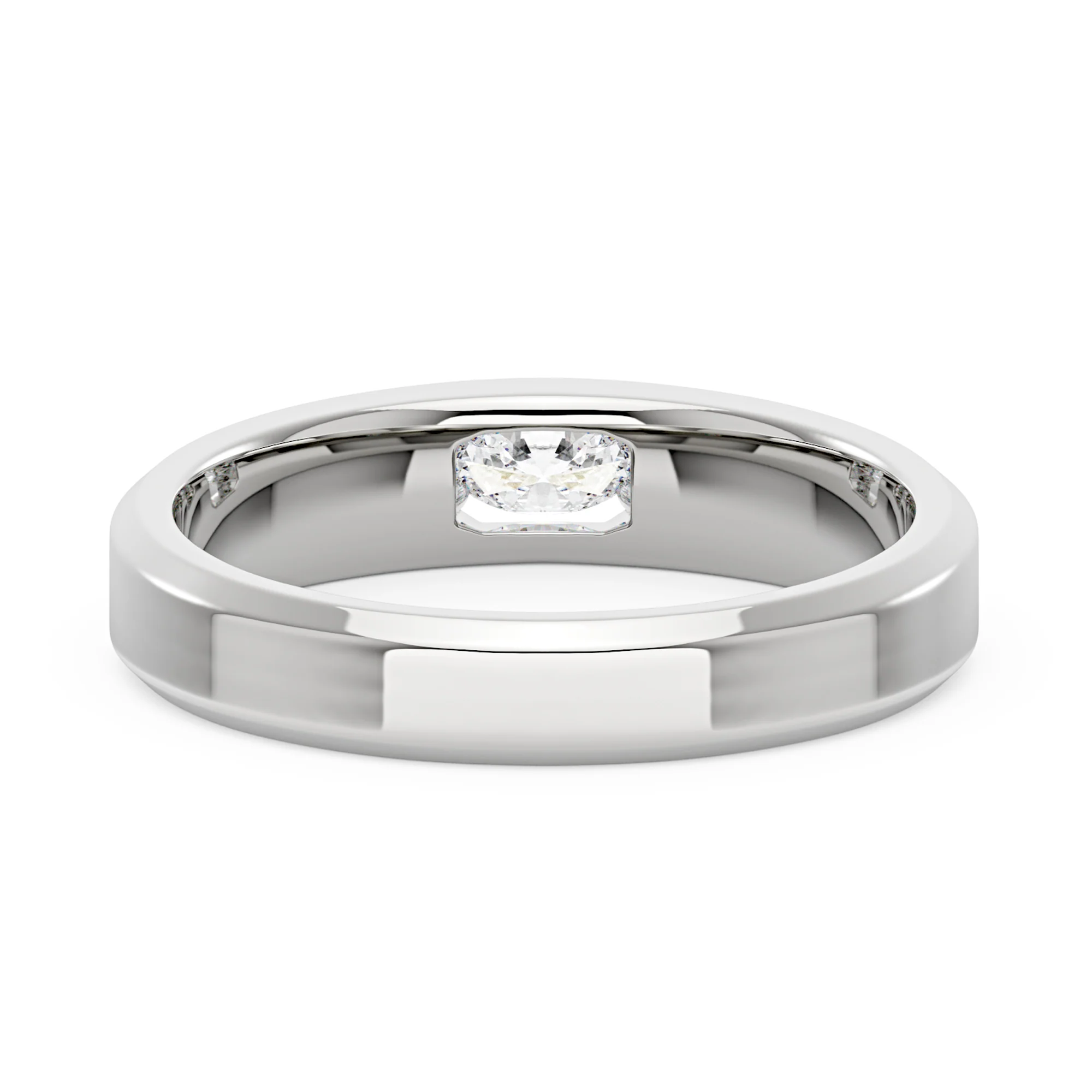0.3 Carat Oval Moissanite Wedding Band Ring - Image 6