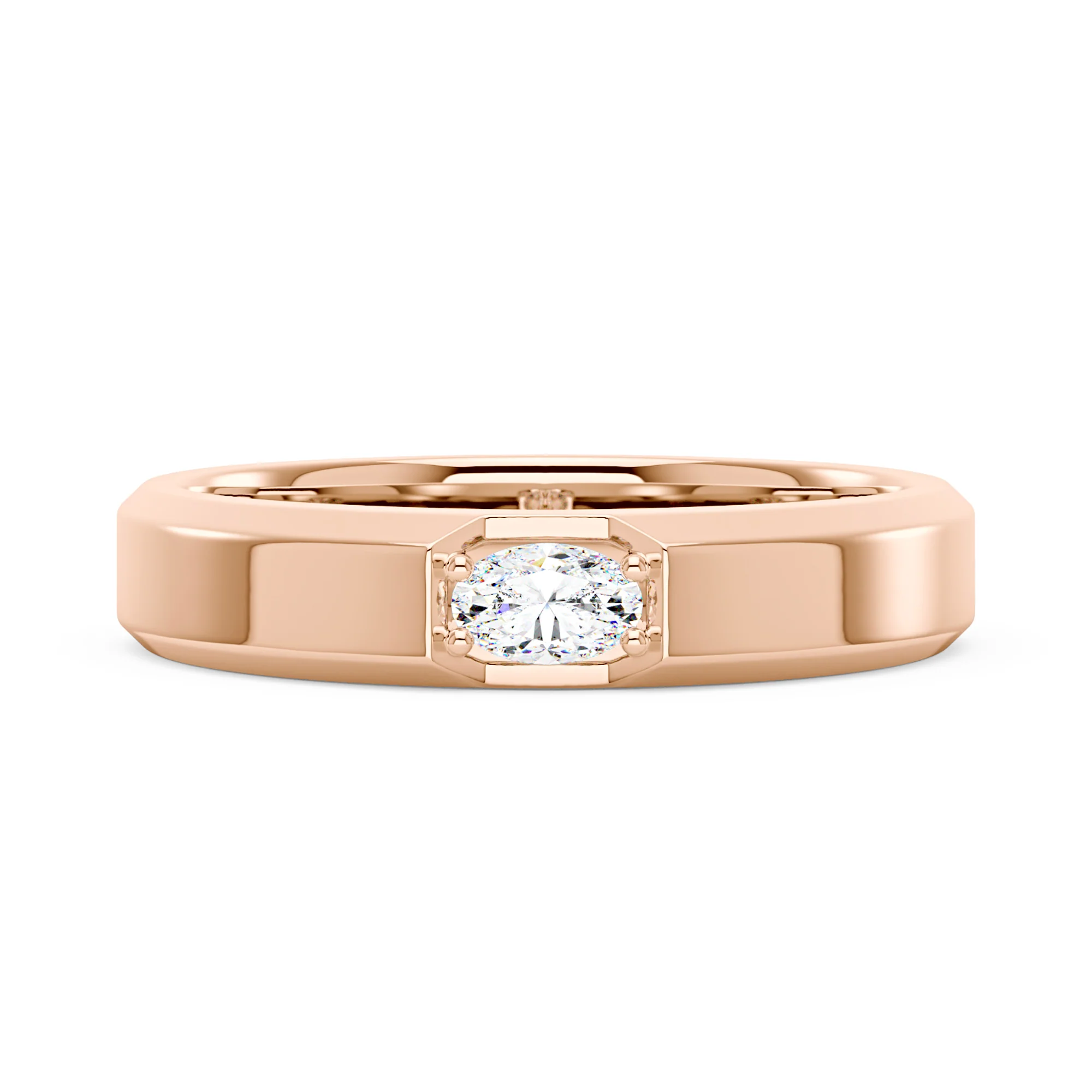 0.3 Carat Oval Moissanite Wedding Band Ring - Image 7