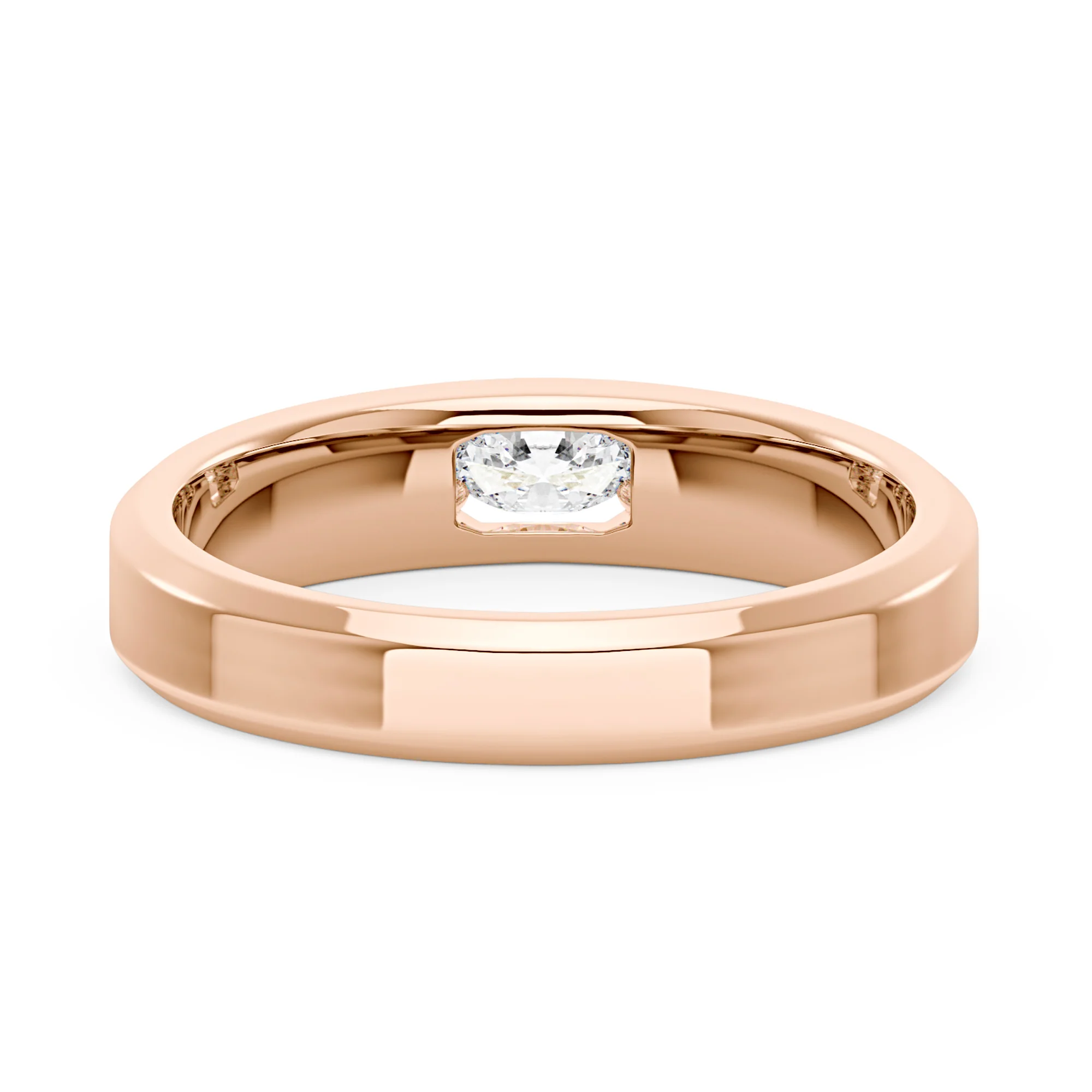 0.3 Carat Oval Moissanite Wedding Band Ring - Image 9