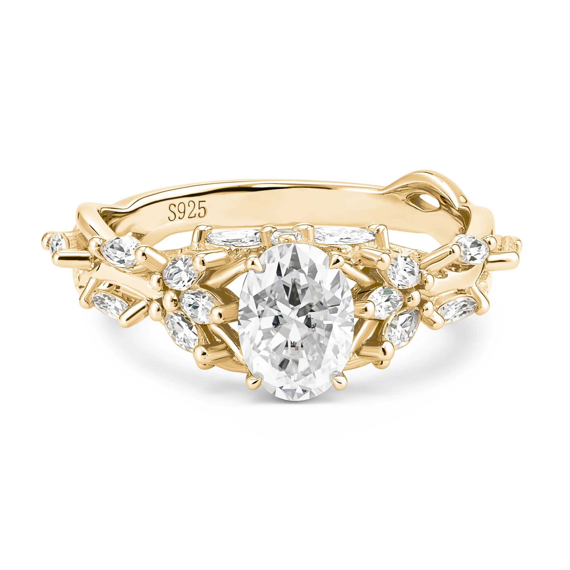 Oval Secret Garden Moissanite Engagement Ring - Image 4