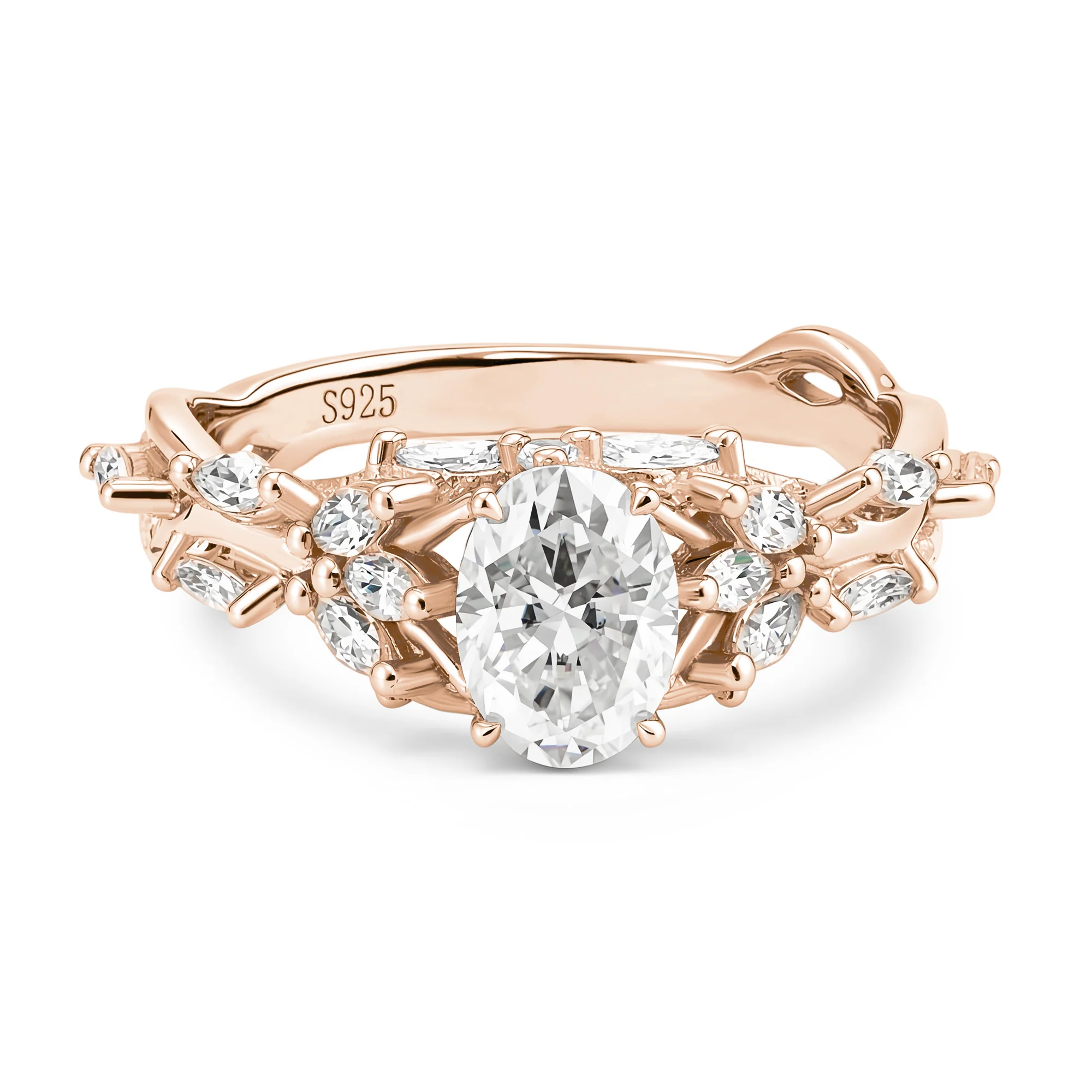 Oval Secret Garden Moissanite Engagement Ring - Image 7