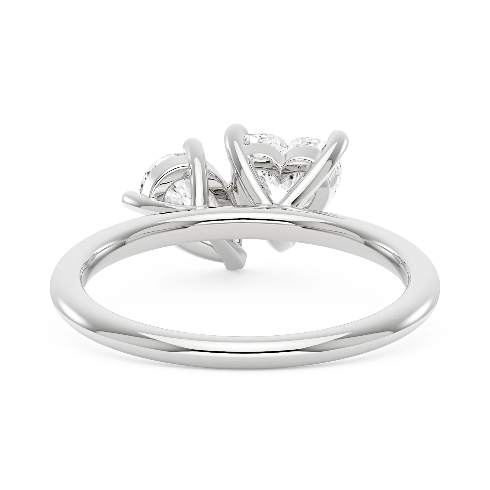 Pear Heart Moissanite Toi et Moi Ring - Image 3