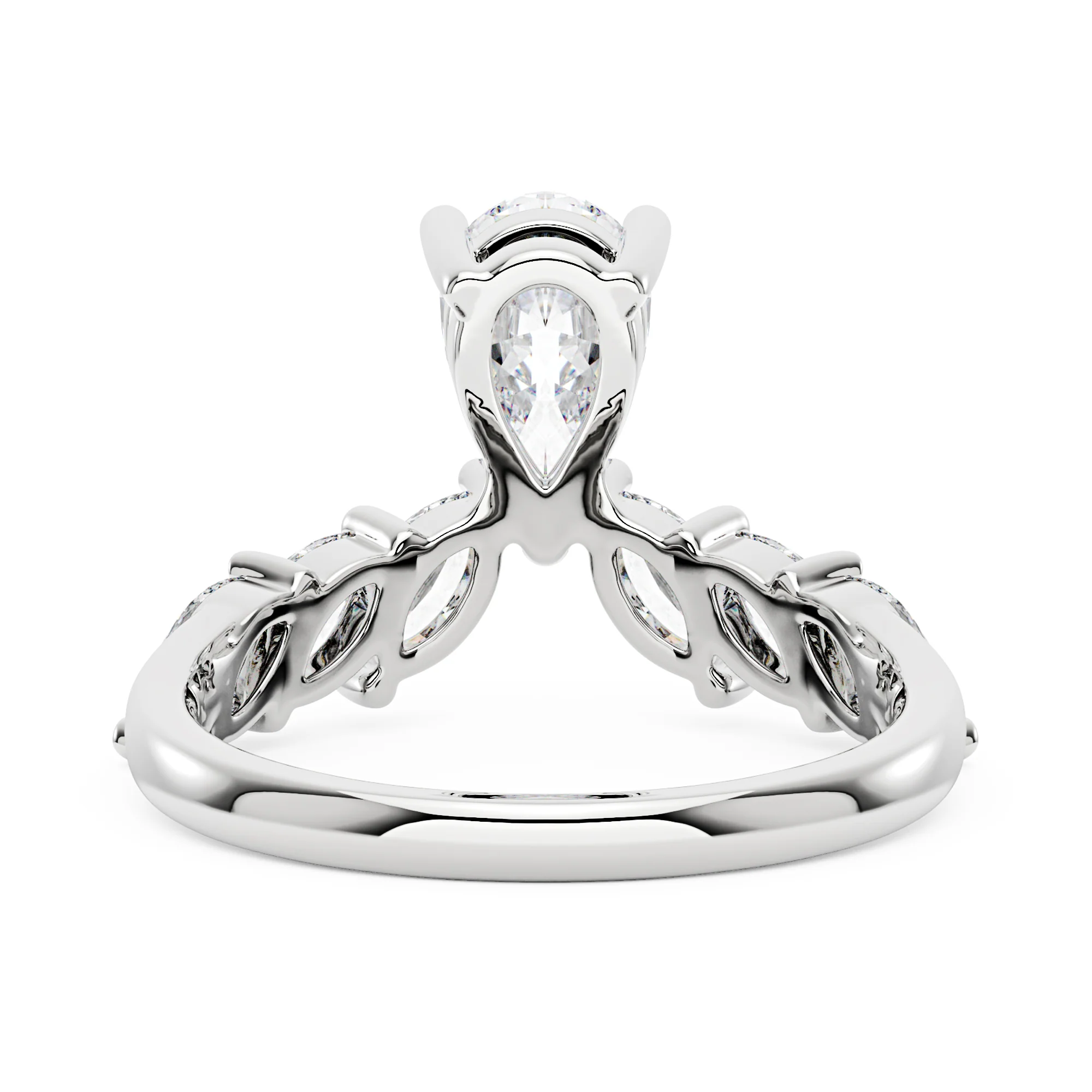 Pear and Marquise Moissanite Ring - Image 3