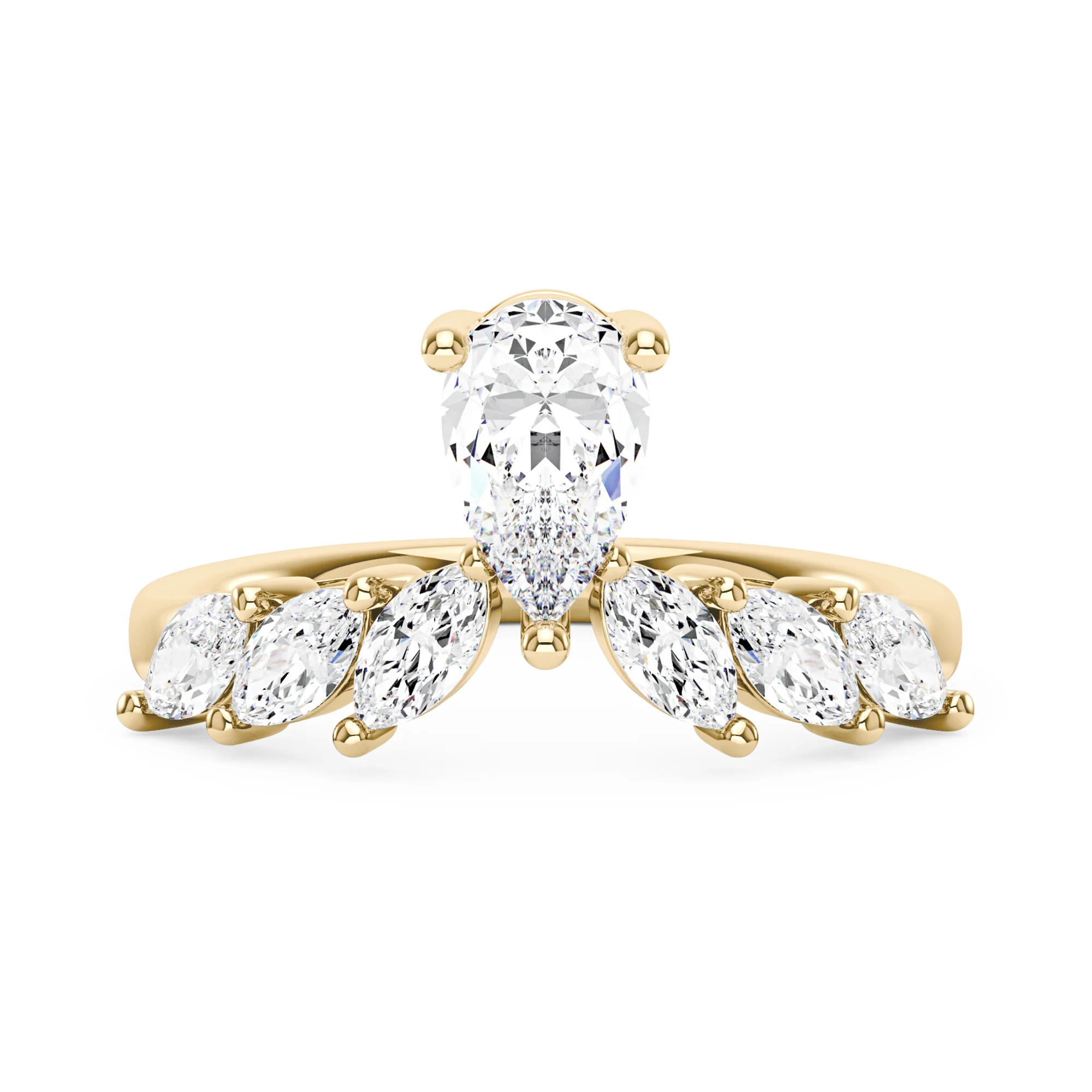Pear and Marquise Moissanite Ring - Image 4