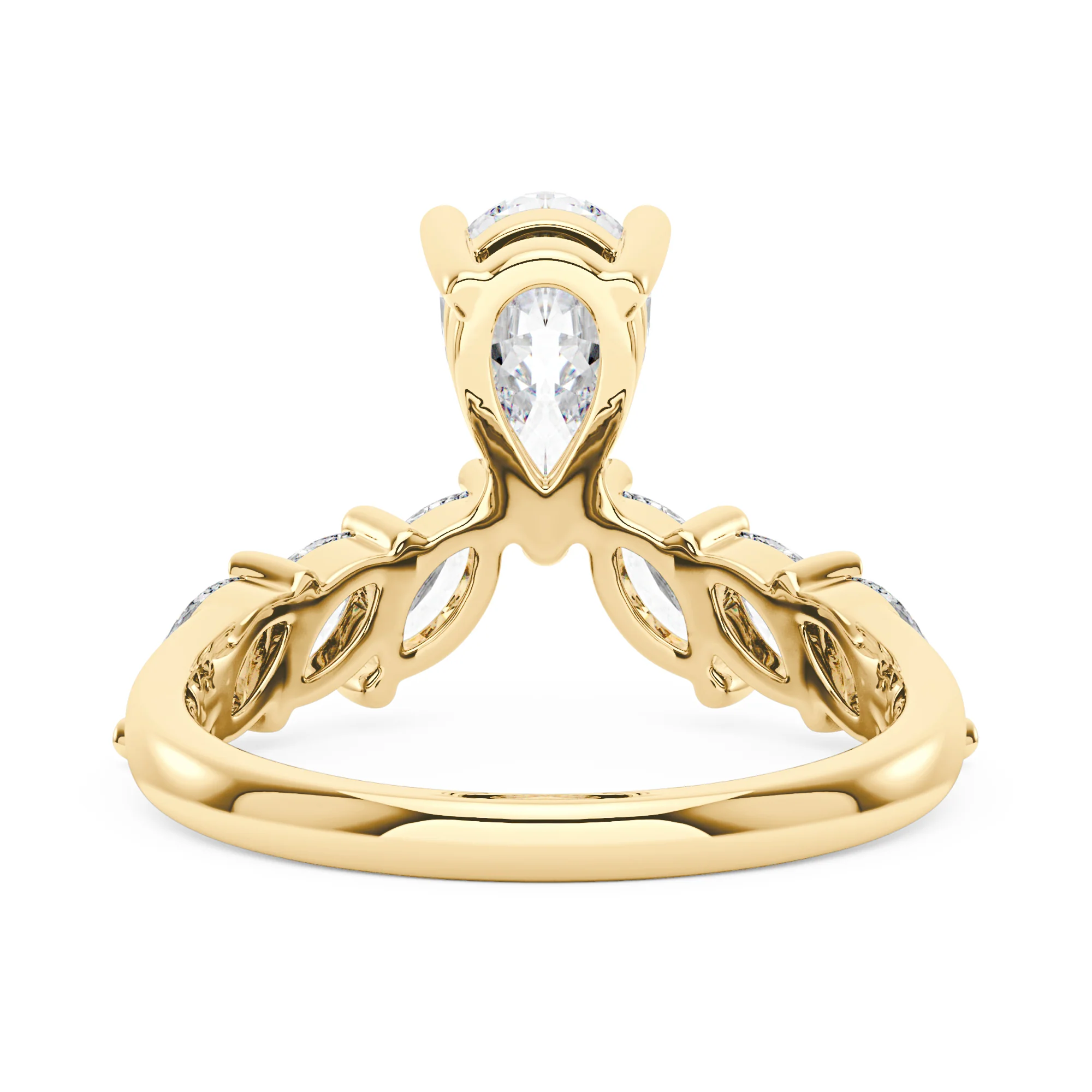 Pear and Marquise Moissanite Ring - Image 6