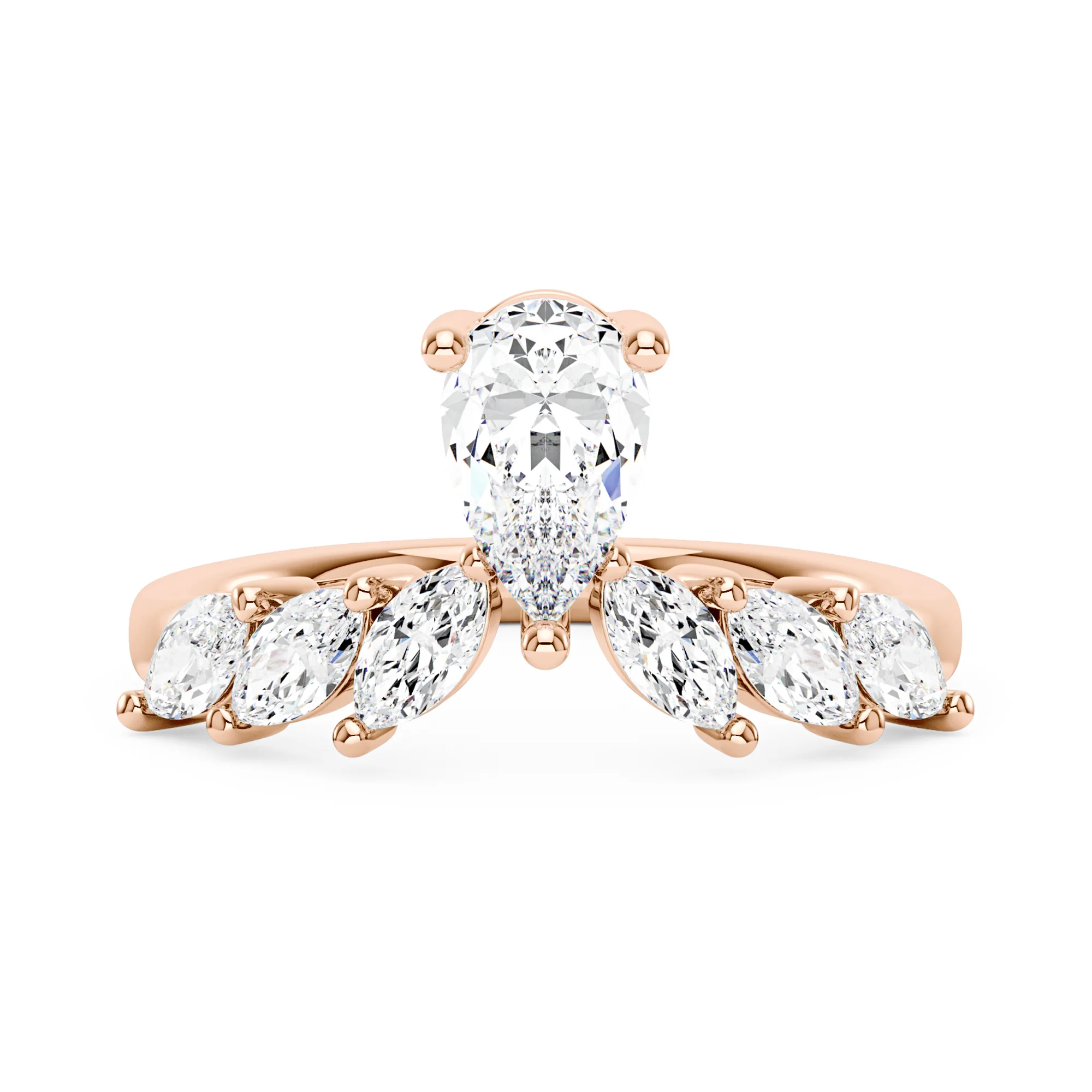 Pear and Marquise Moissanite Ring - Image 7