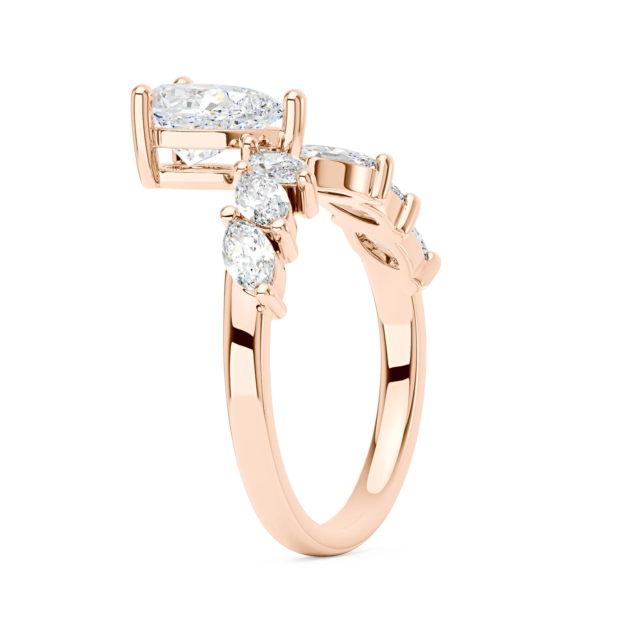 Pear and Marquise Moissanite Ring - Image 8