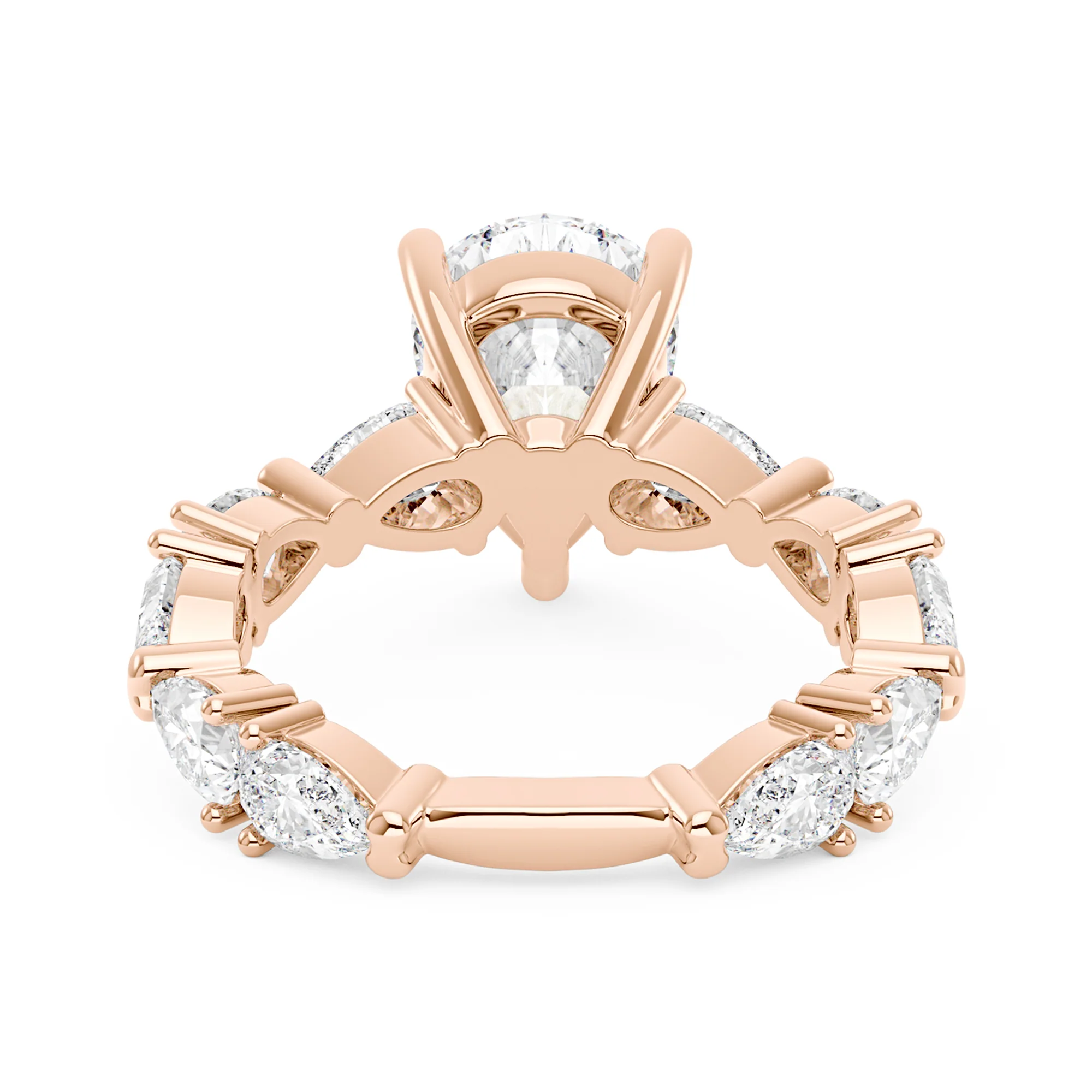 Nature Inspired Pear Cut Moissanite Ring with Full Accent Stones - Image 9
