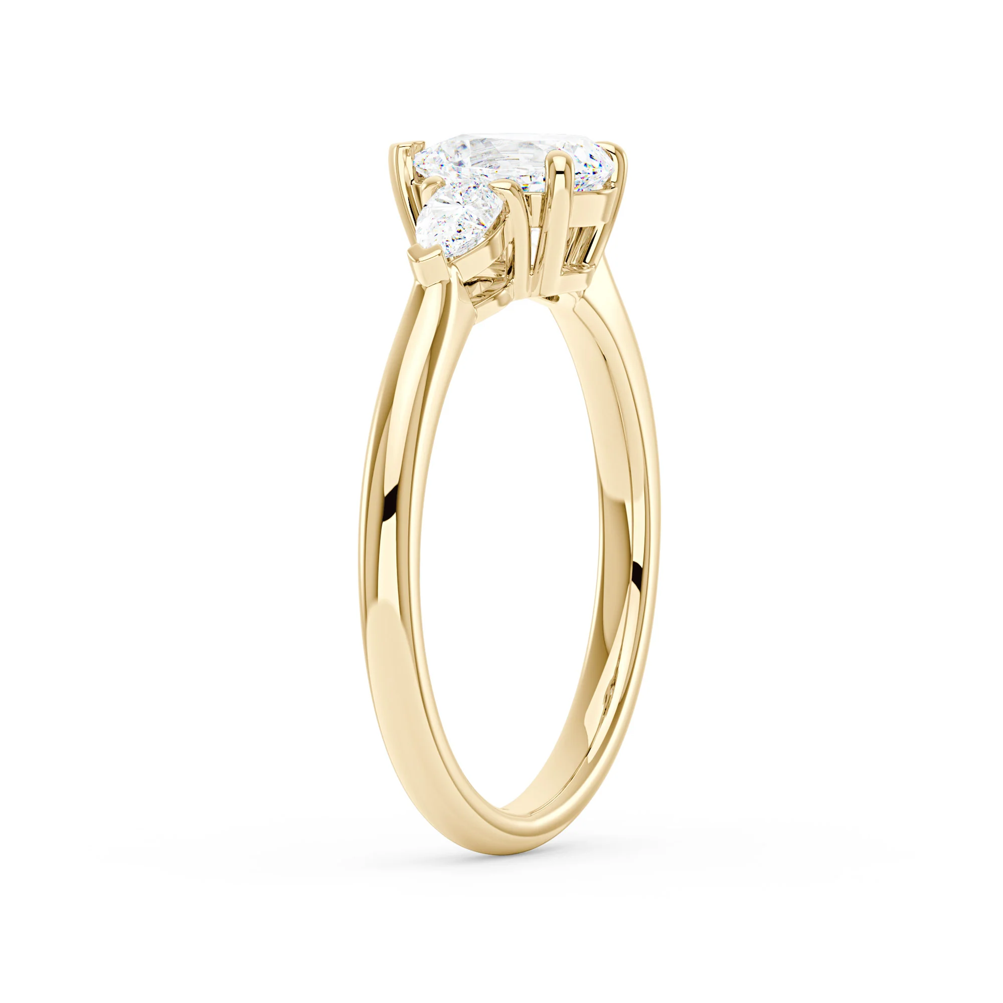Pear Cut Moissanite Three Stone Ring - Image 5
