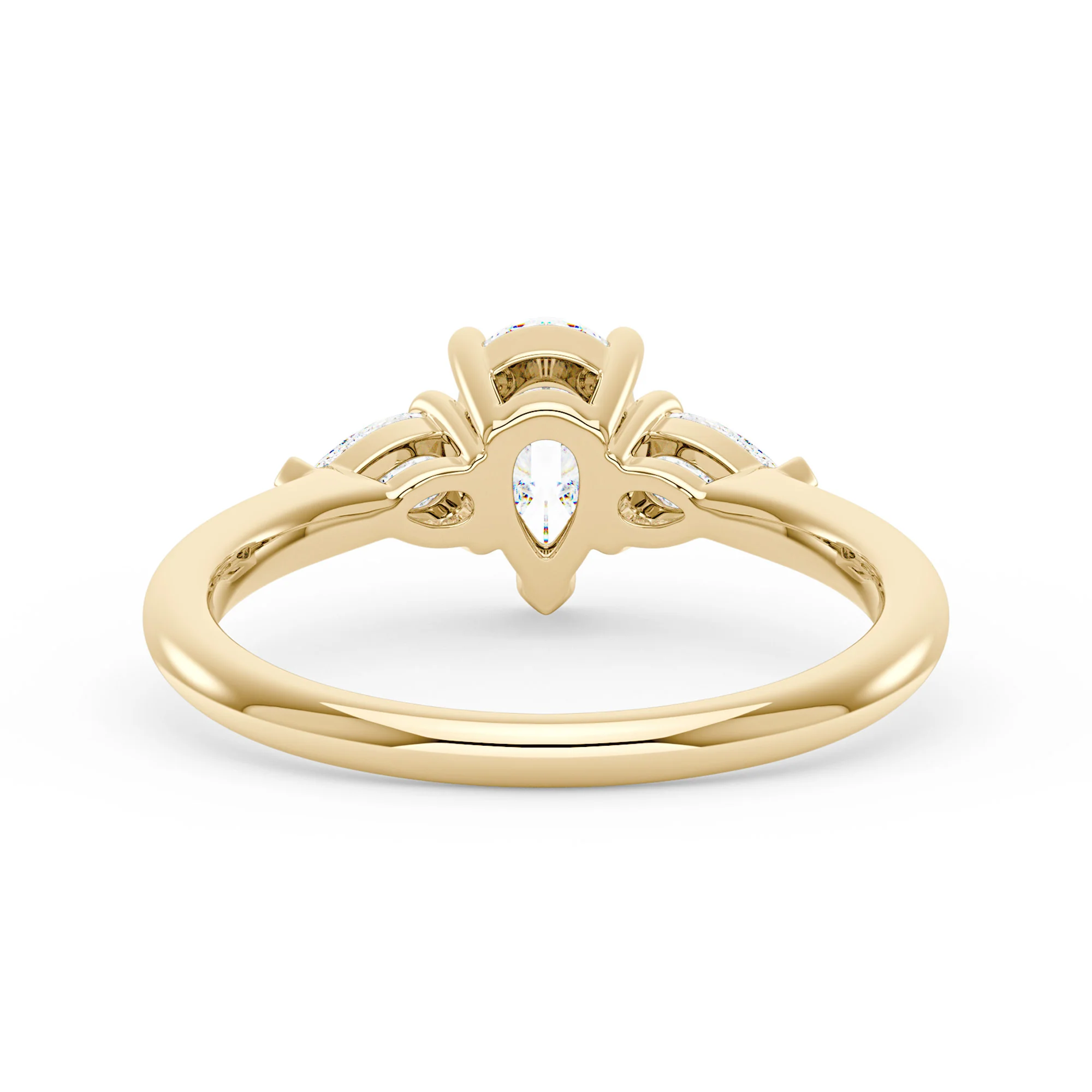 Pear Cut Moissanite Three Stone Ring - Image 6