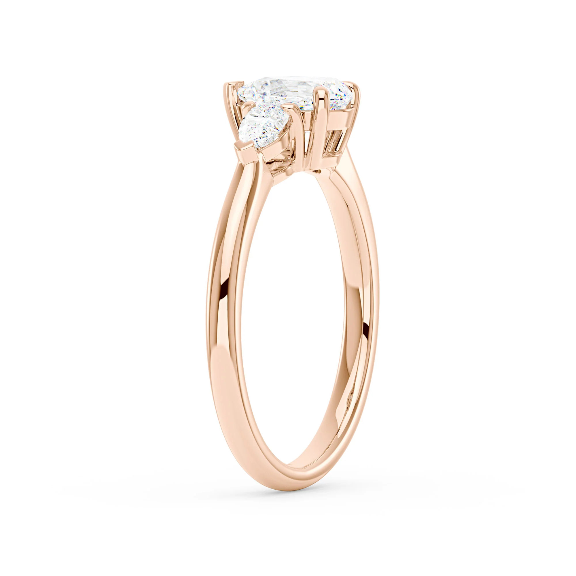 Pear Cut Moissanite Three Stone Ring - Image 8