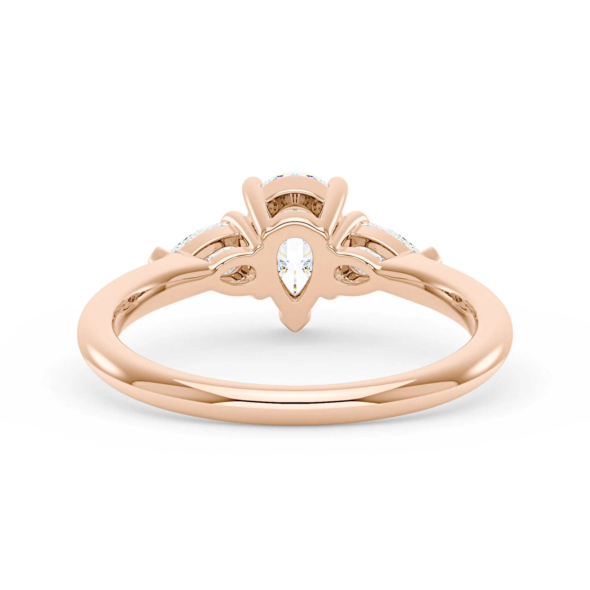 Pear Cut Moissanite Three Stone Ring - Image 9