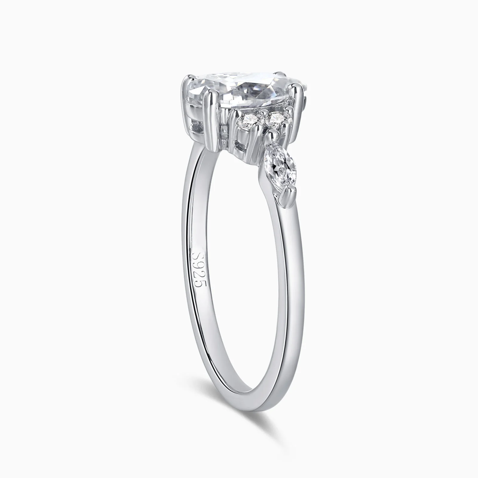 Pear Cut Vintage Moissanite Engagement Ring - Image 3