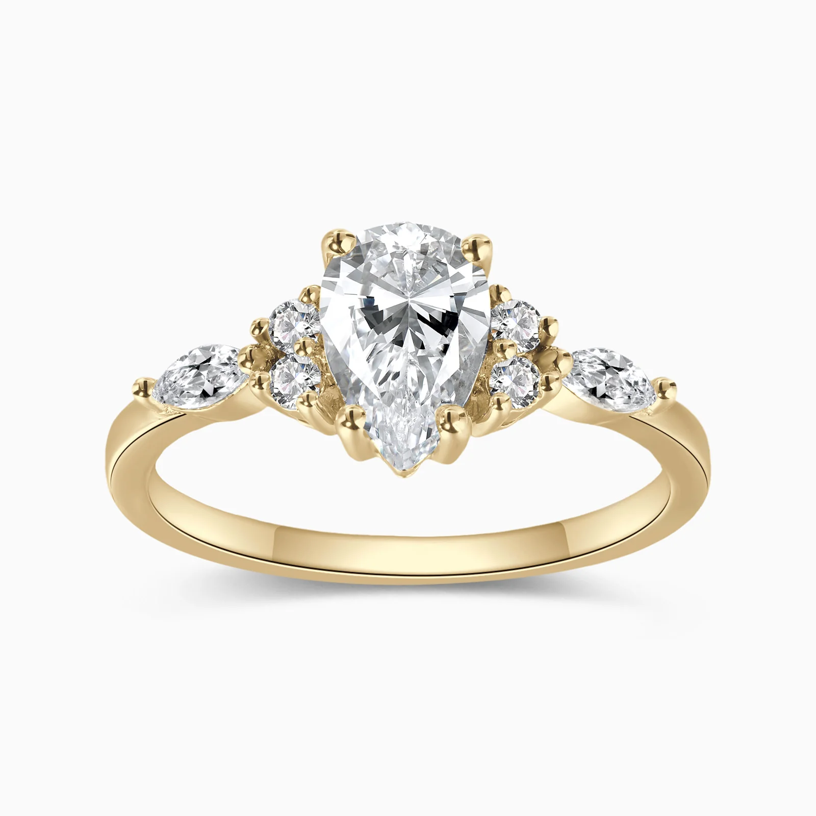 Pear Cut Vintage Moissanite Engagement Ring - Image 4