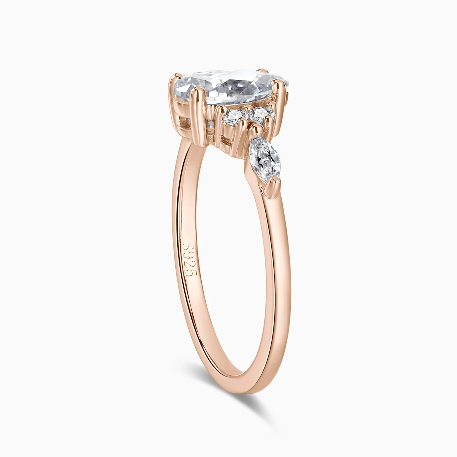 Pear Cut Vintage Moissanite Engagement Ring - Image 9