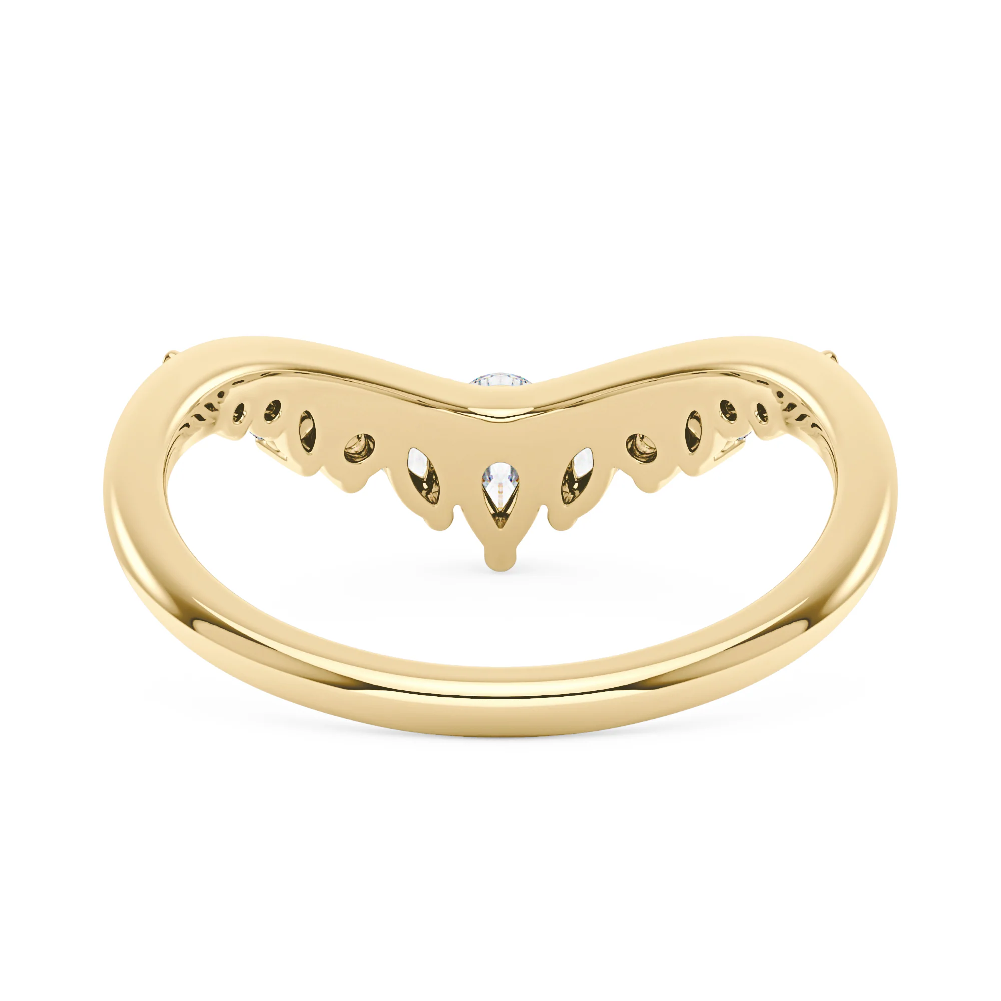 Arched Pear Marquise Moissanite Wedding Band - Image 3