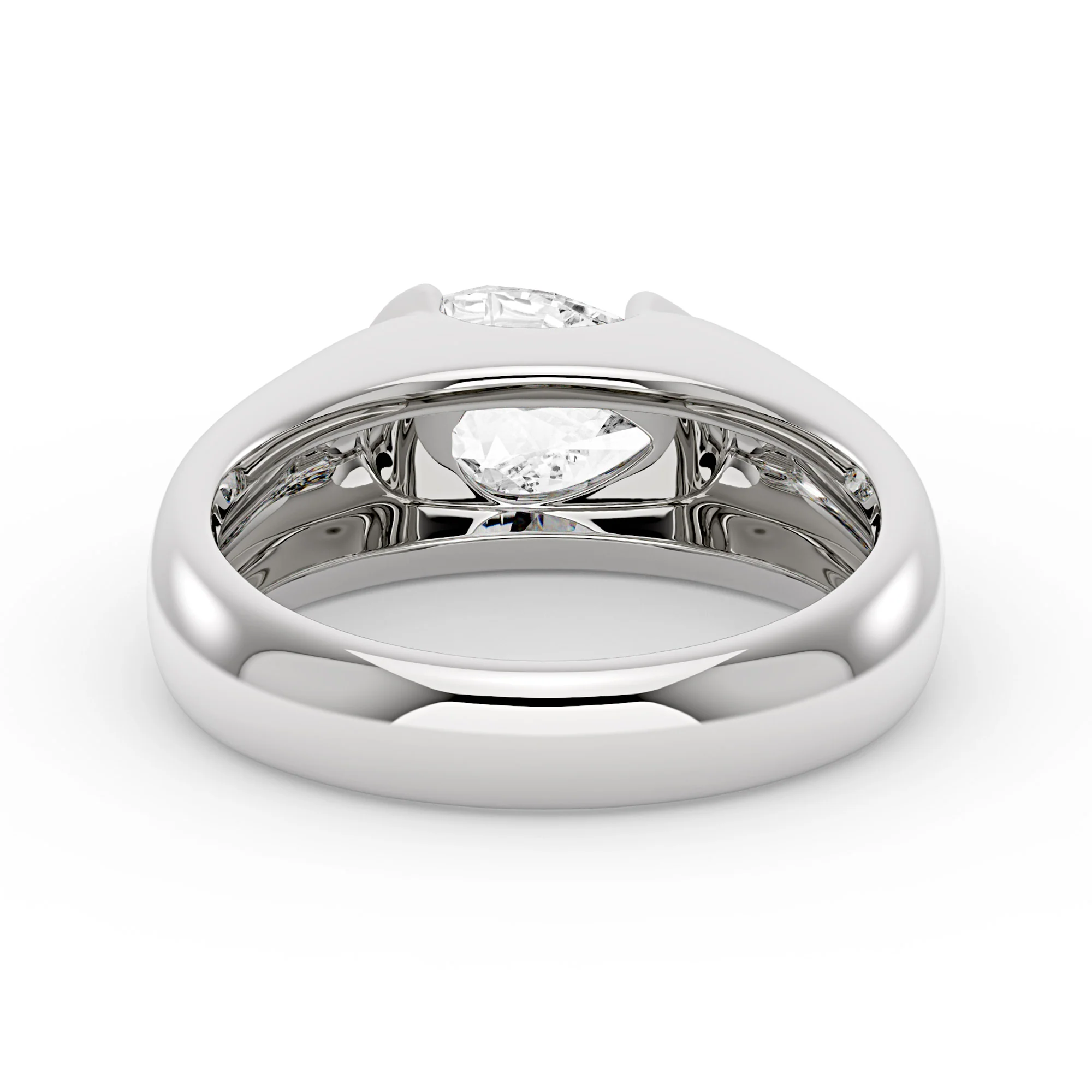 Pear Moissanite Chunky Band Ring - Image 6