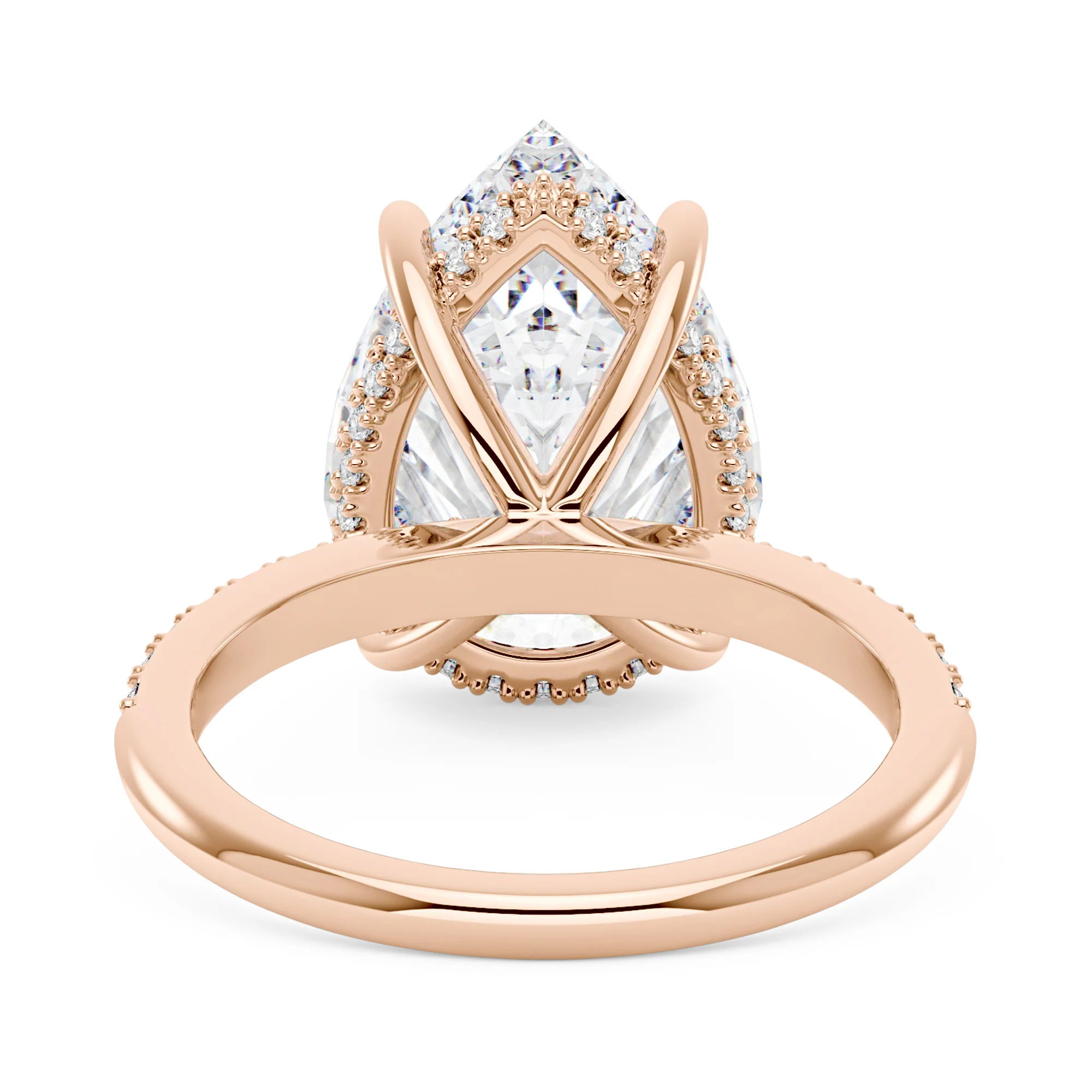 Pear Cut Engagement Ring with Pavé Band - Image 9