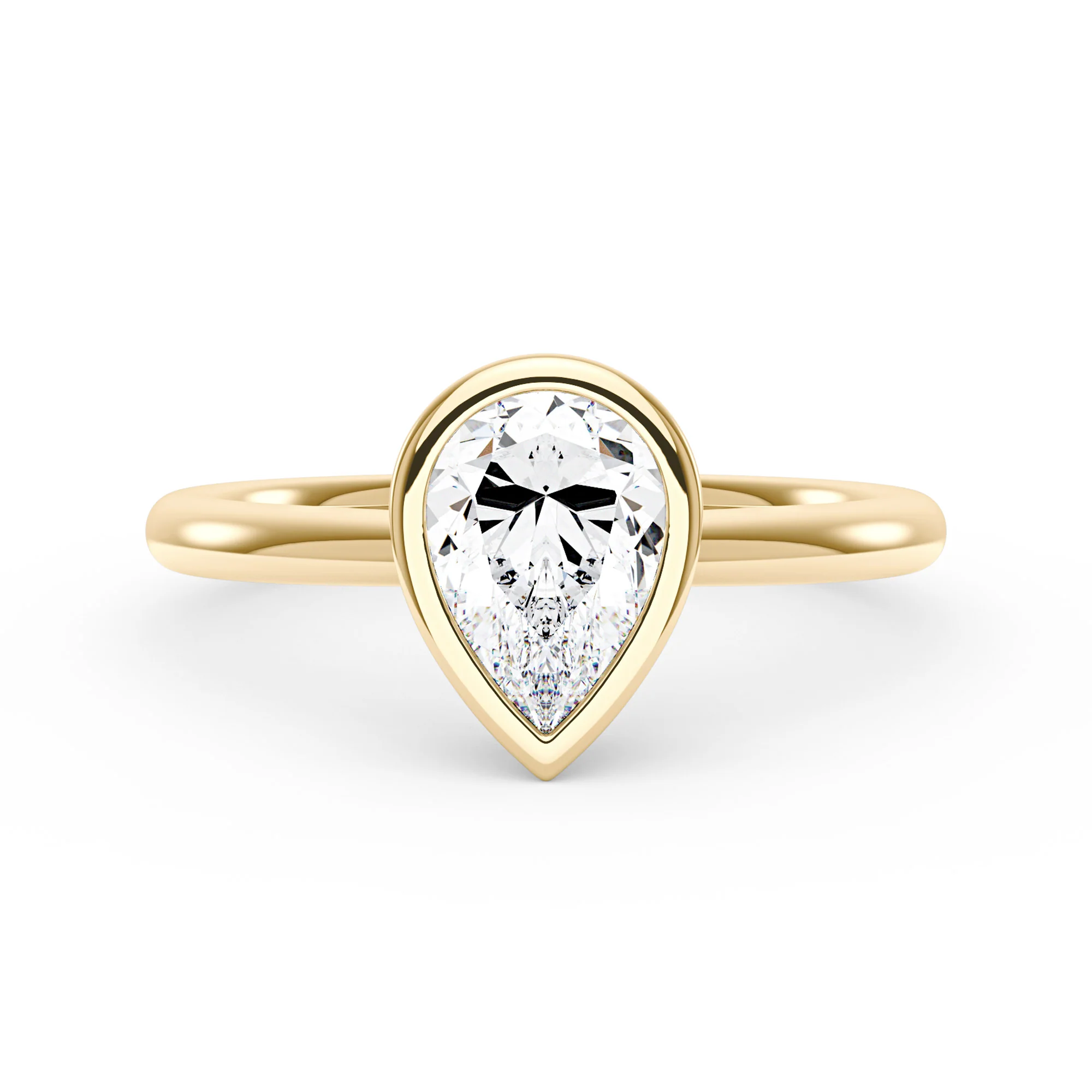 Pear-Shaped Moissanite Bezel Ring - Image 4