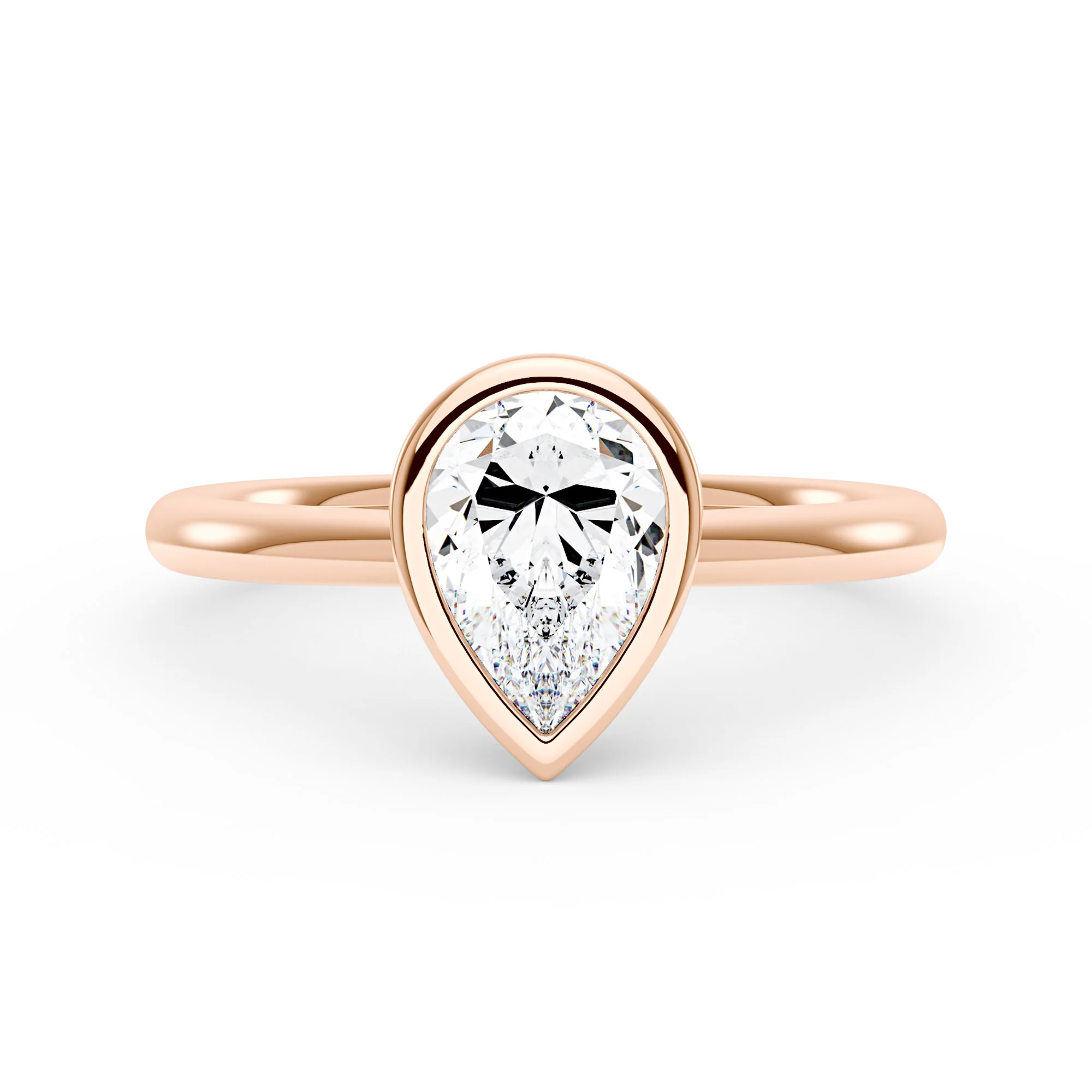 Pear-Shaped Moissanite Bezel Ring - Image 7