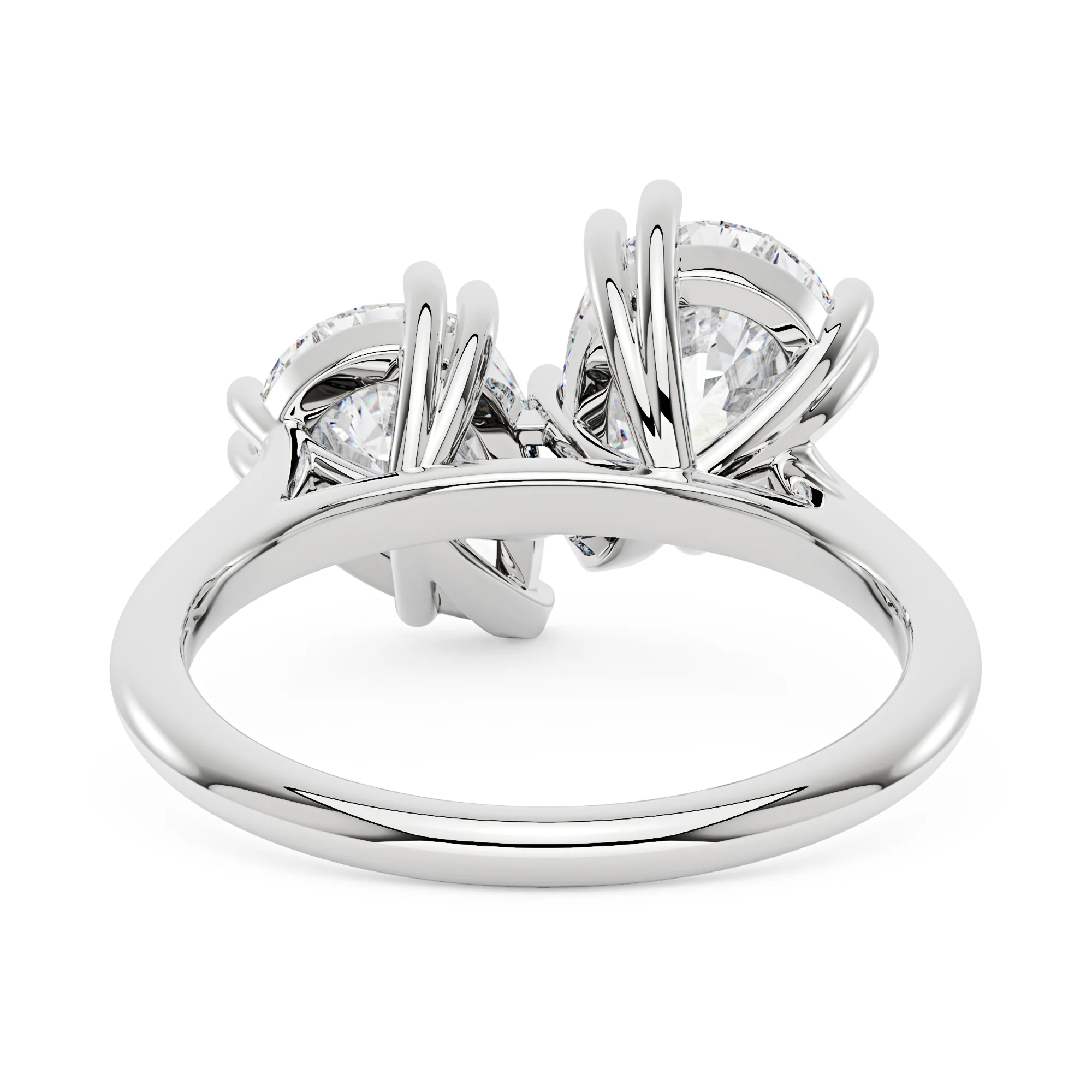 Pear Shaped Moissanite Toi et Moi Ring - Image 6