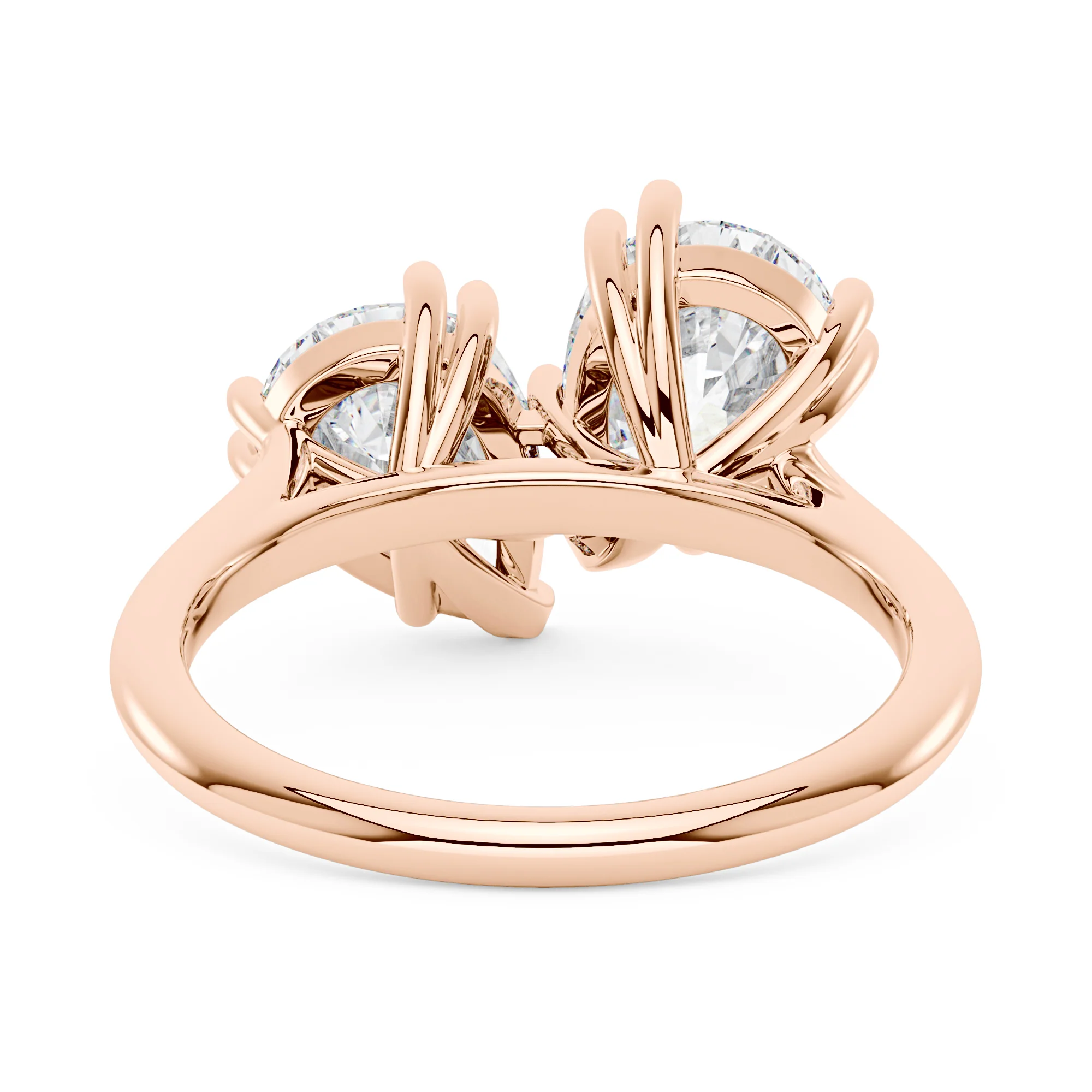 Pear Shaped Moissanite Toi et Moi Ring - Image 9
