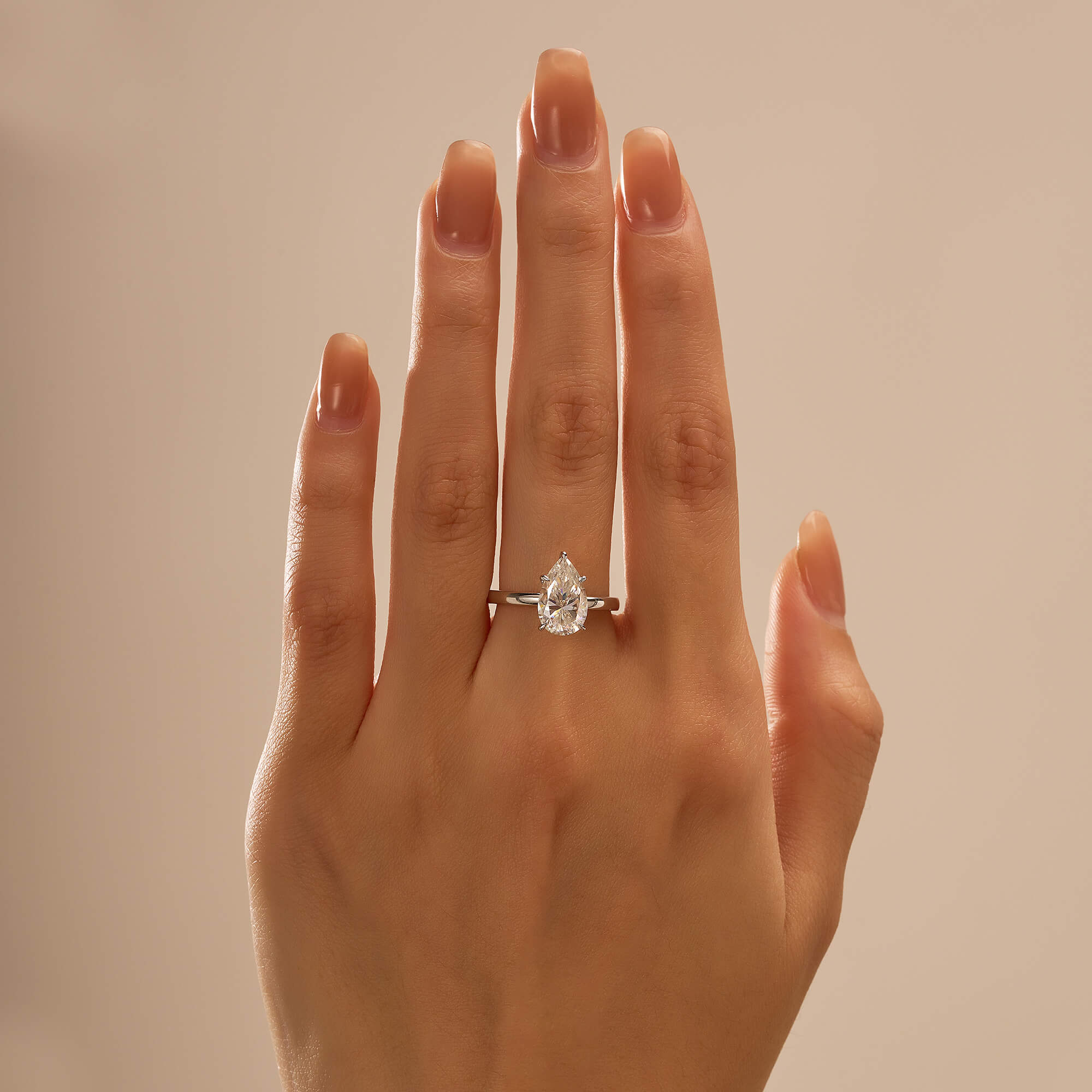Pear-Shaped Moissanite Solitaire Engagement Ring - Image 14