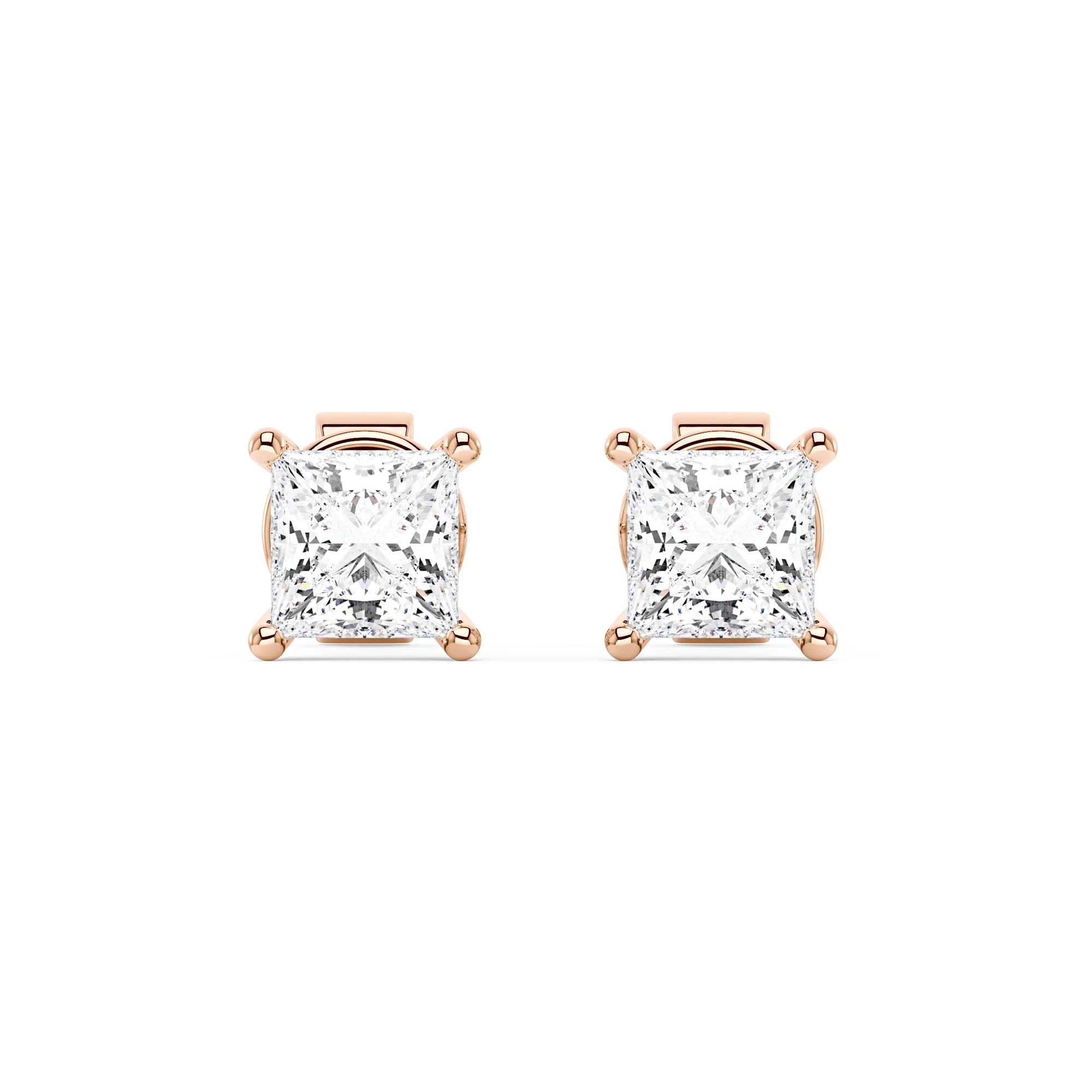 Princess Cut Moissanite Stud Earrings - Image 7