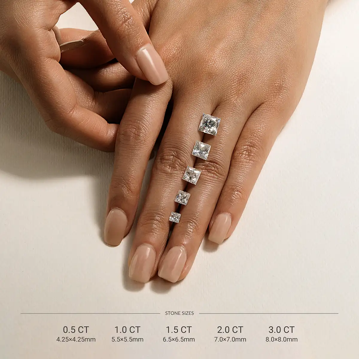 Princess Cut Moissanite Three Stone Ring - Image 15