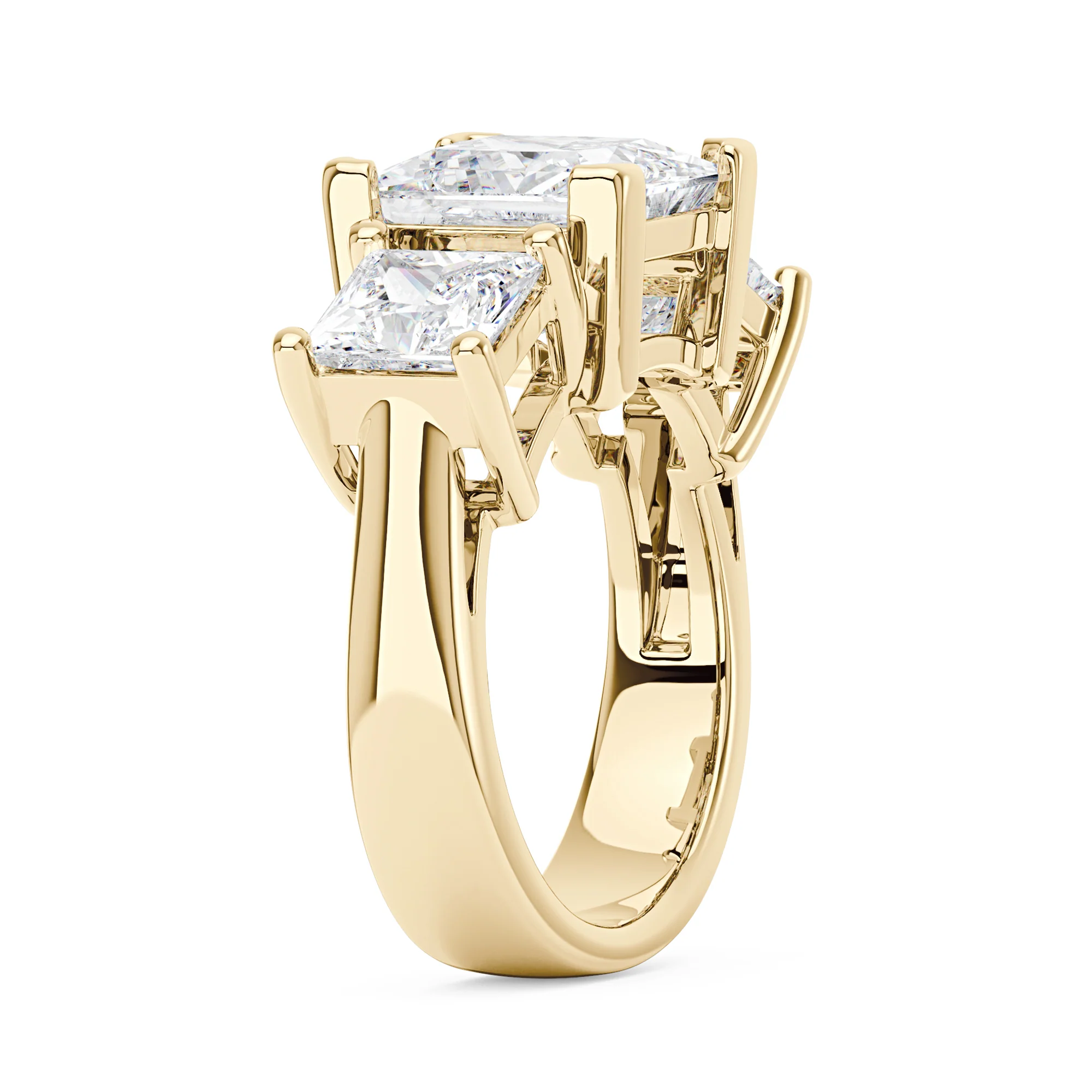 Princess Cut Moissanite Three Stone Ring - Image 5