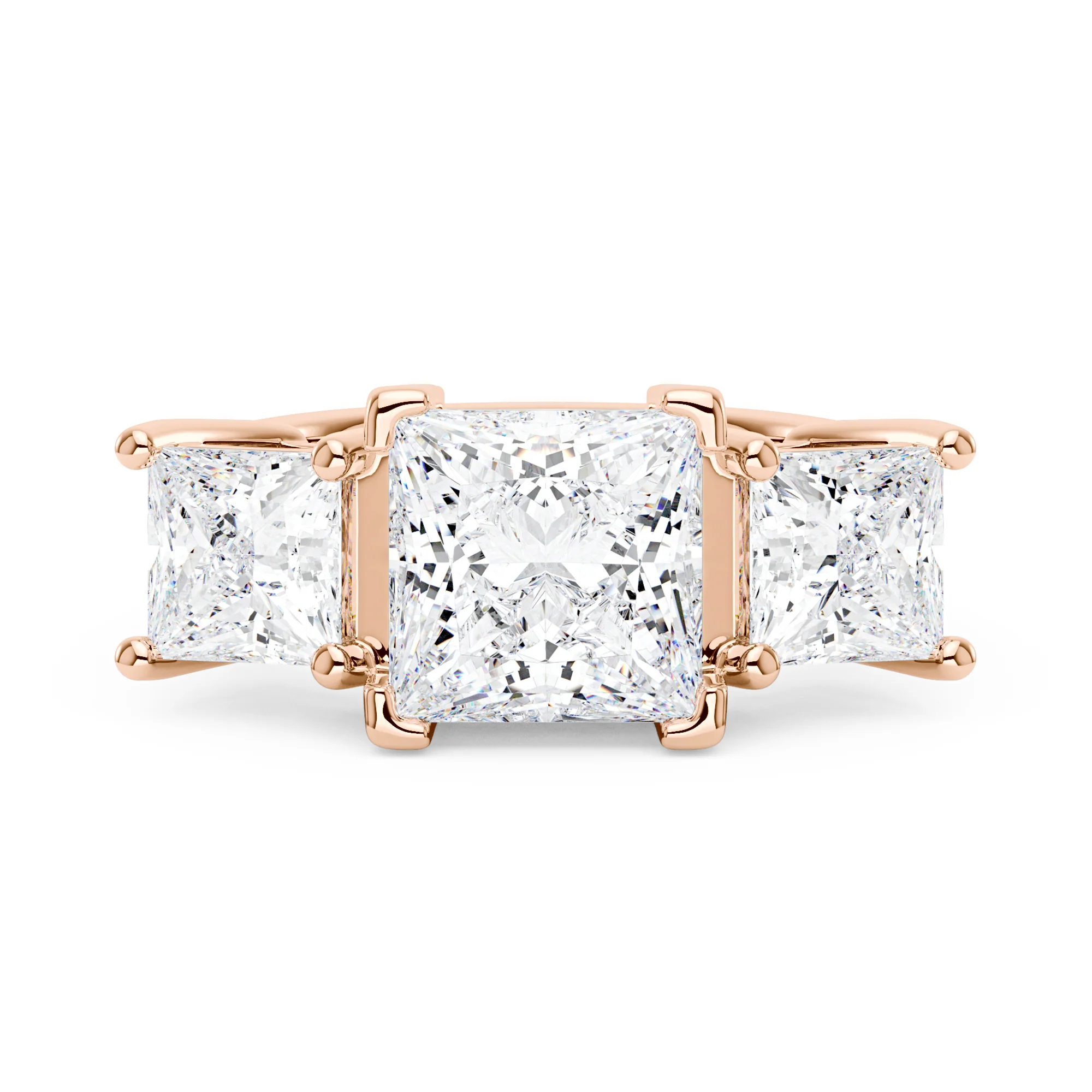 Princess Cut Moissanite Three Stone Ring - Image 7