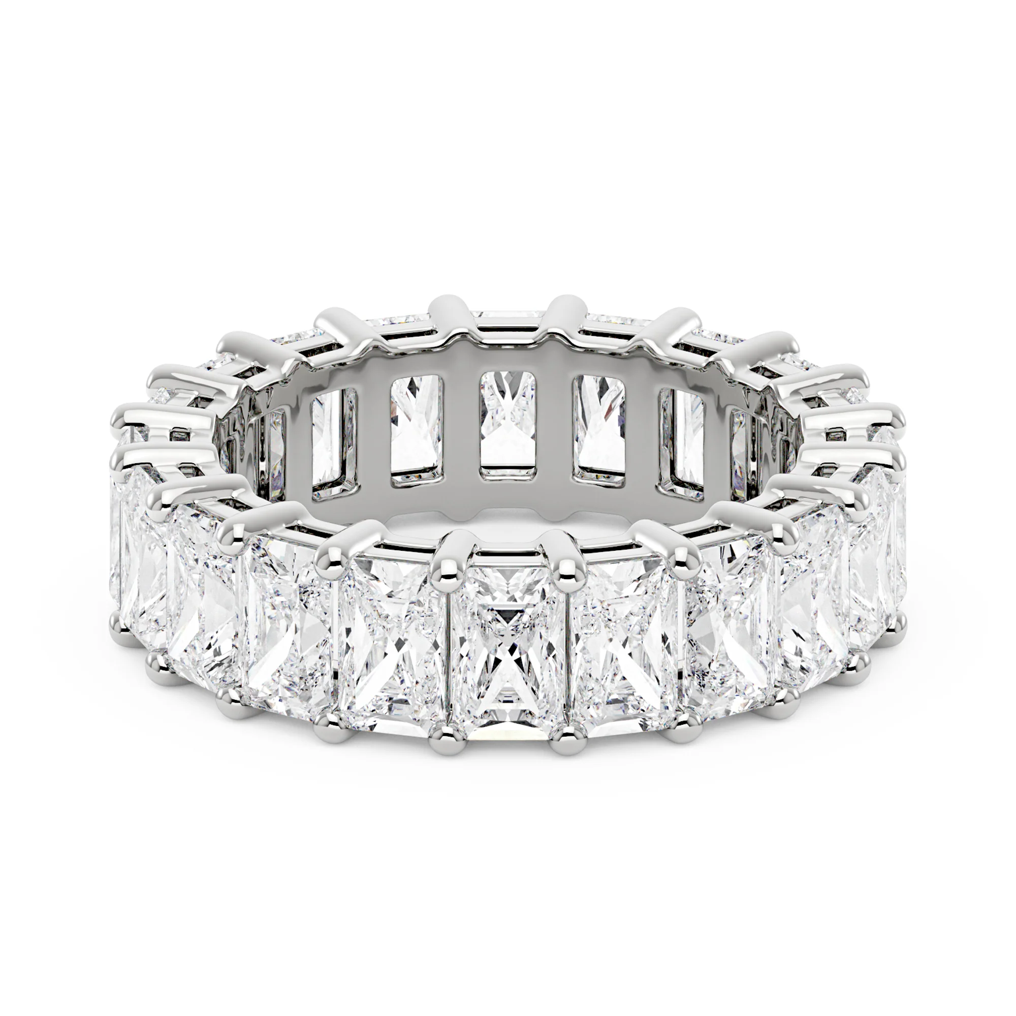 Radiant Cut Full Eternity Moissanite Wedding Band - Image 3