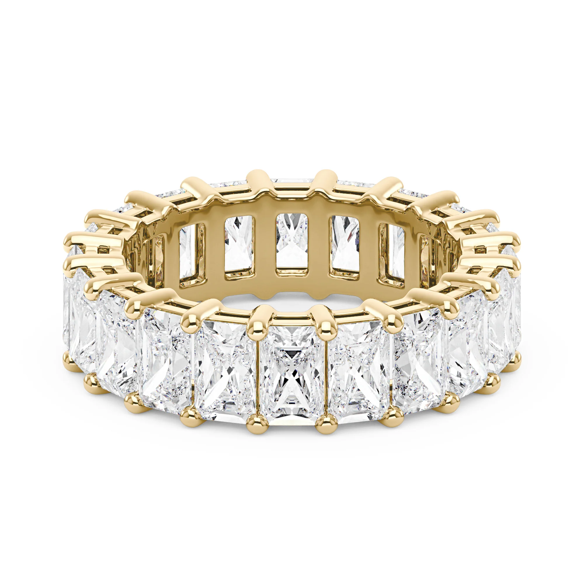 Radiant Cut Full Eternity Moissanite Wedding Band - Image 6
