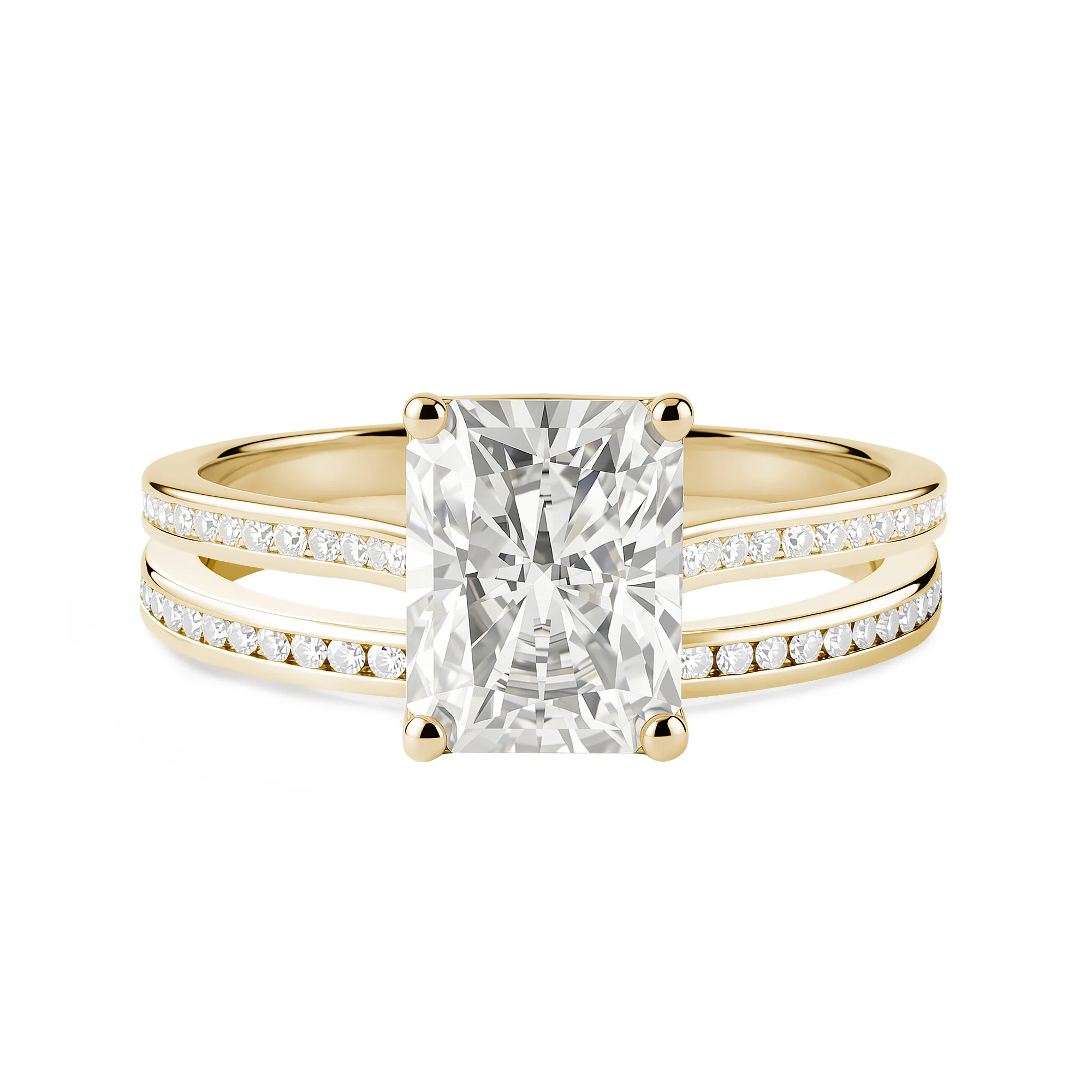 Radiant Cut Moissanite Pavé Bridal Set - Image 4