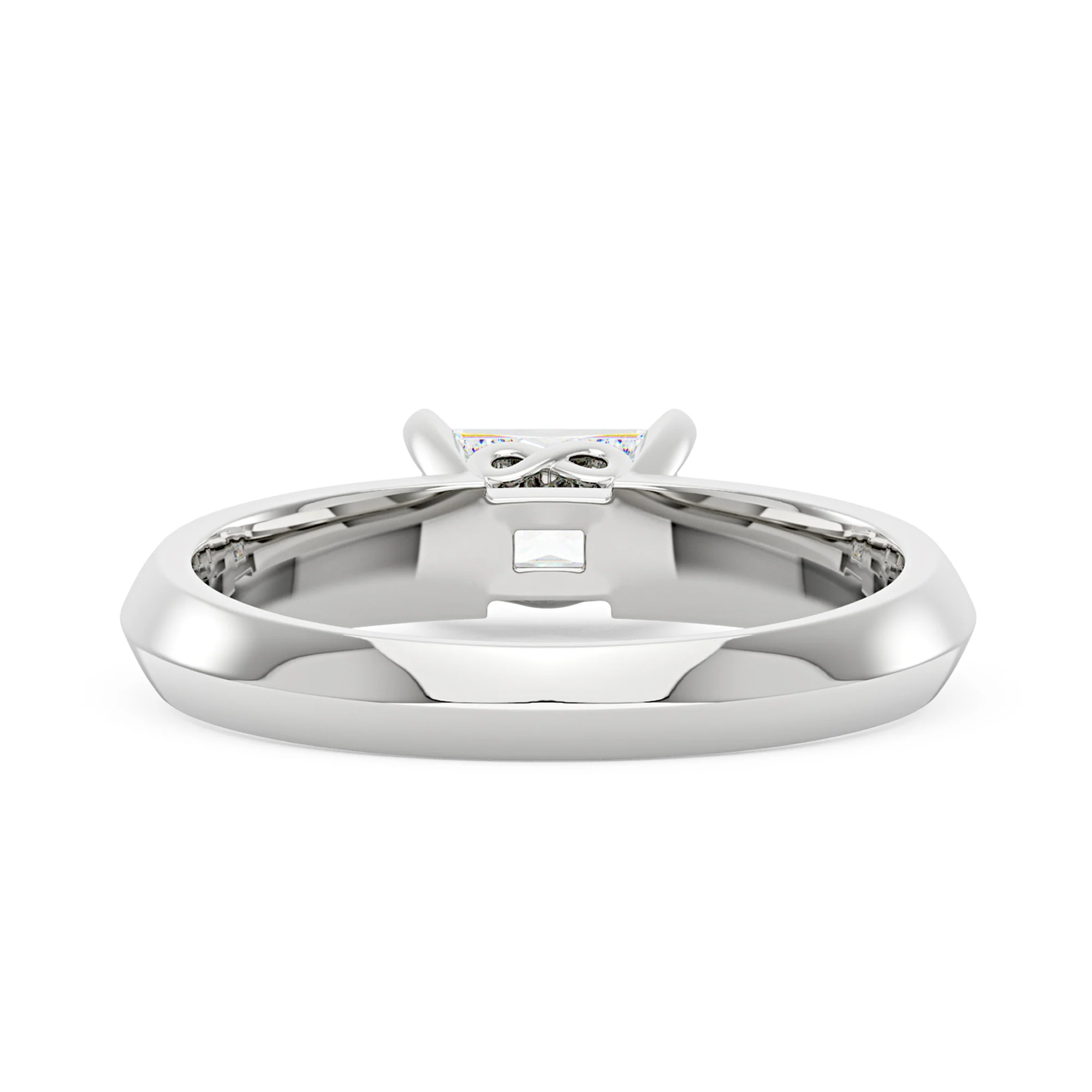 Radiant Moissanite Engagement Ring with Double Row Pave - Image 3