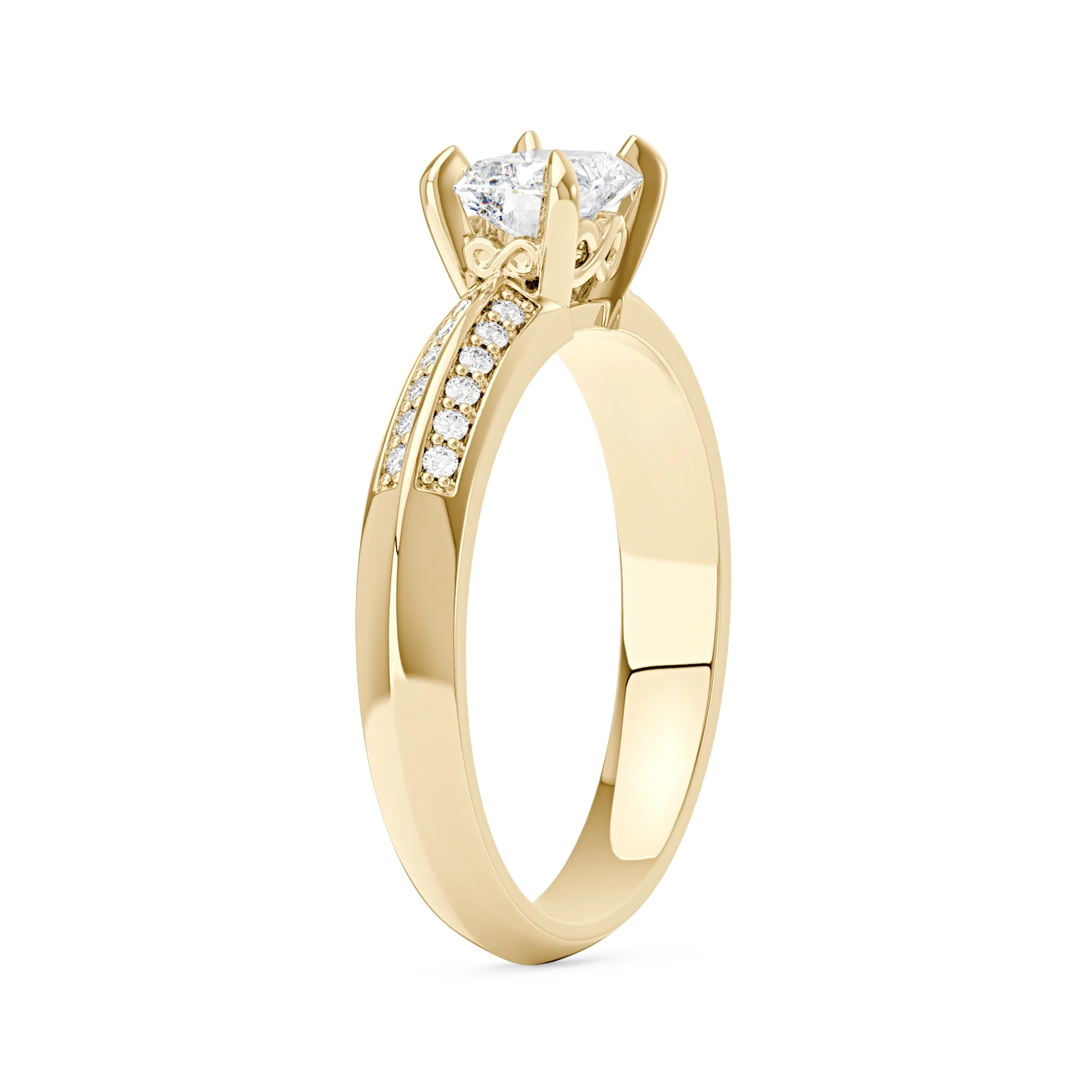 Radiant Moissanite Engagement Ring with Double Row Pave - Image 5