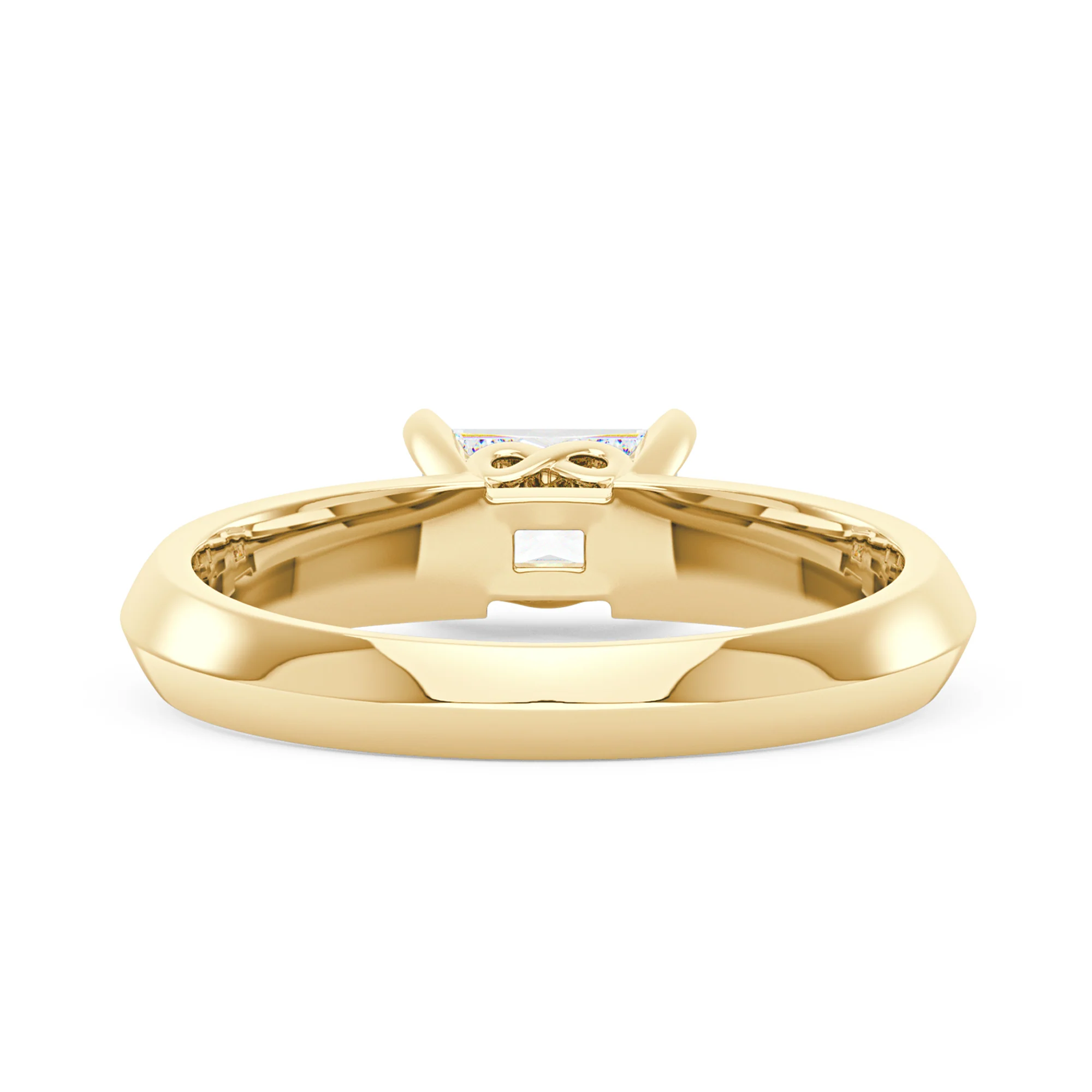 Radiant Moissanite Engagement Ring with Double Row Pave - Image 6