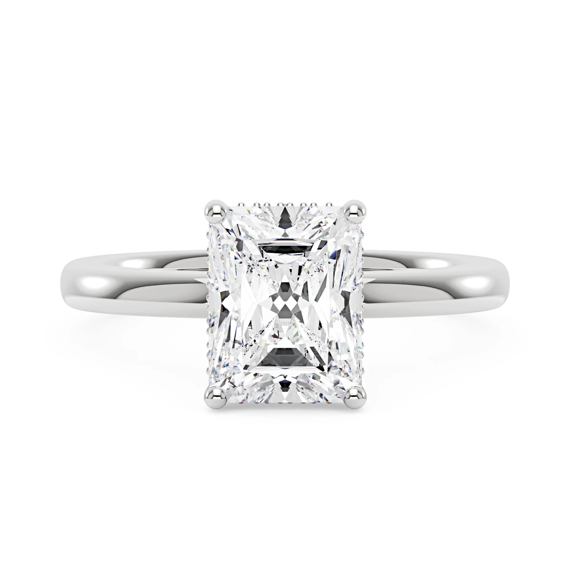 Radiant Moissanite Halo Bridal Ring Set - Image 5